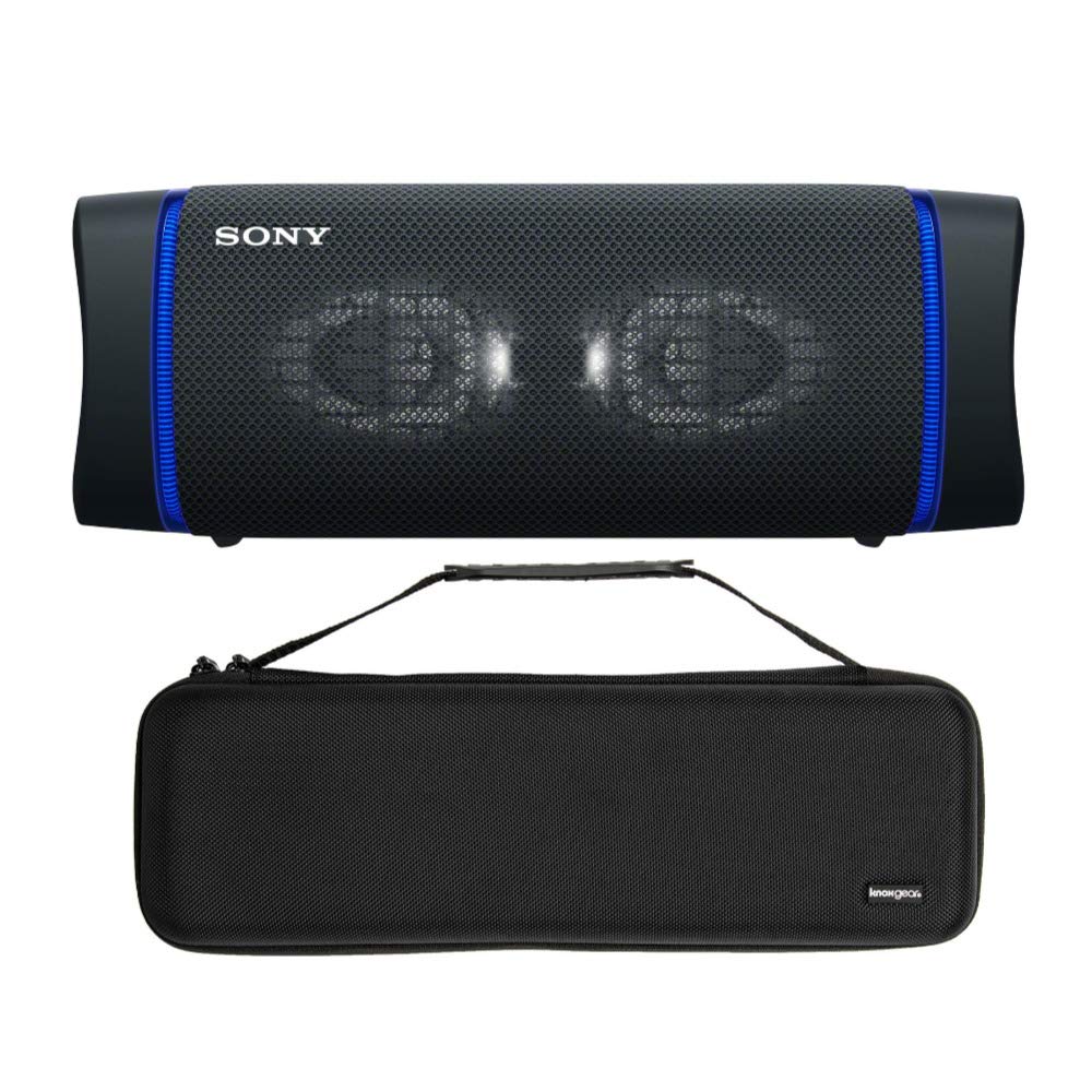 Sony SRS-XB33 Extra BASS Bluetooth Wireless Waterproof Speaker with Hardshell Travel Case - Portable Outdoor Speaker for Beach, Pool, Camping & Travel (Black)