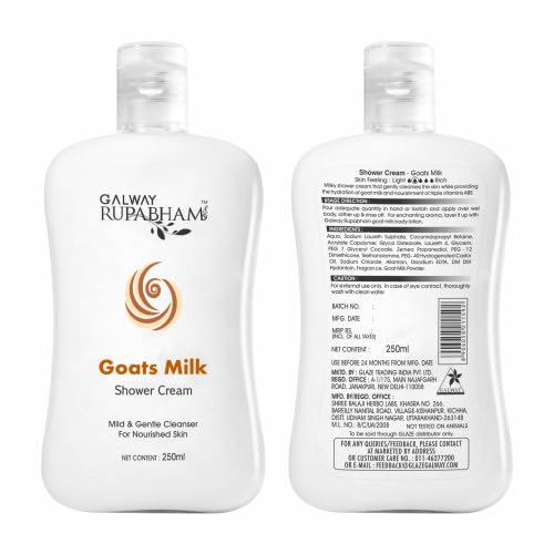 Organic Galway Goat Milk Shower Cream - Hydrating & Nourishing for Dry Skin - Perfect for Sensitive Skin & Daily Moisturizing Routine