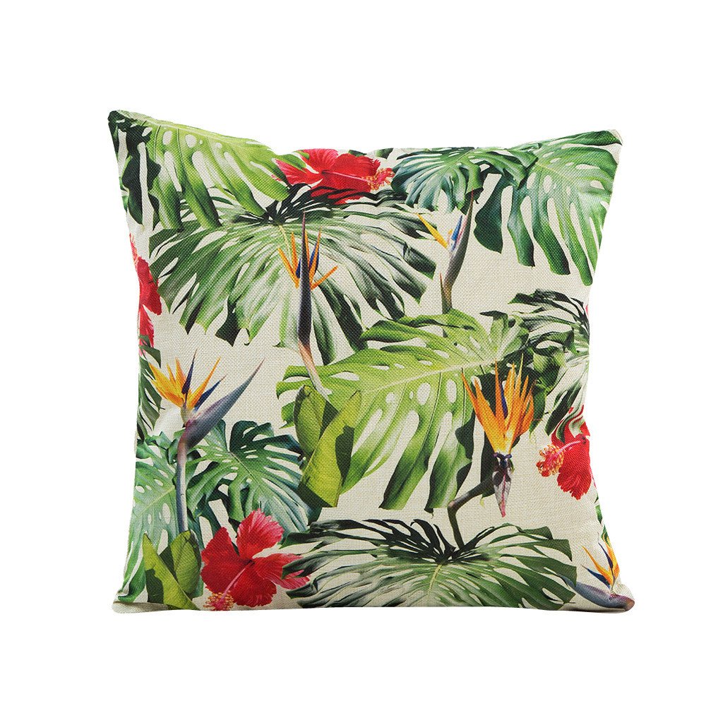 LOKODO Floral Grass Pattern Pillow Covers - Soft Sofa & Waist Throw Cushion Cases for Home Decor | Perfect for Living Room, Bedroom & Office