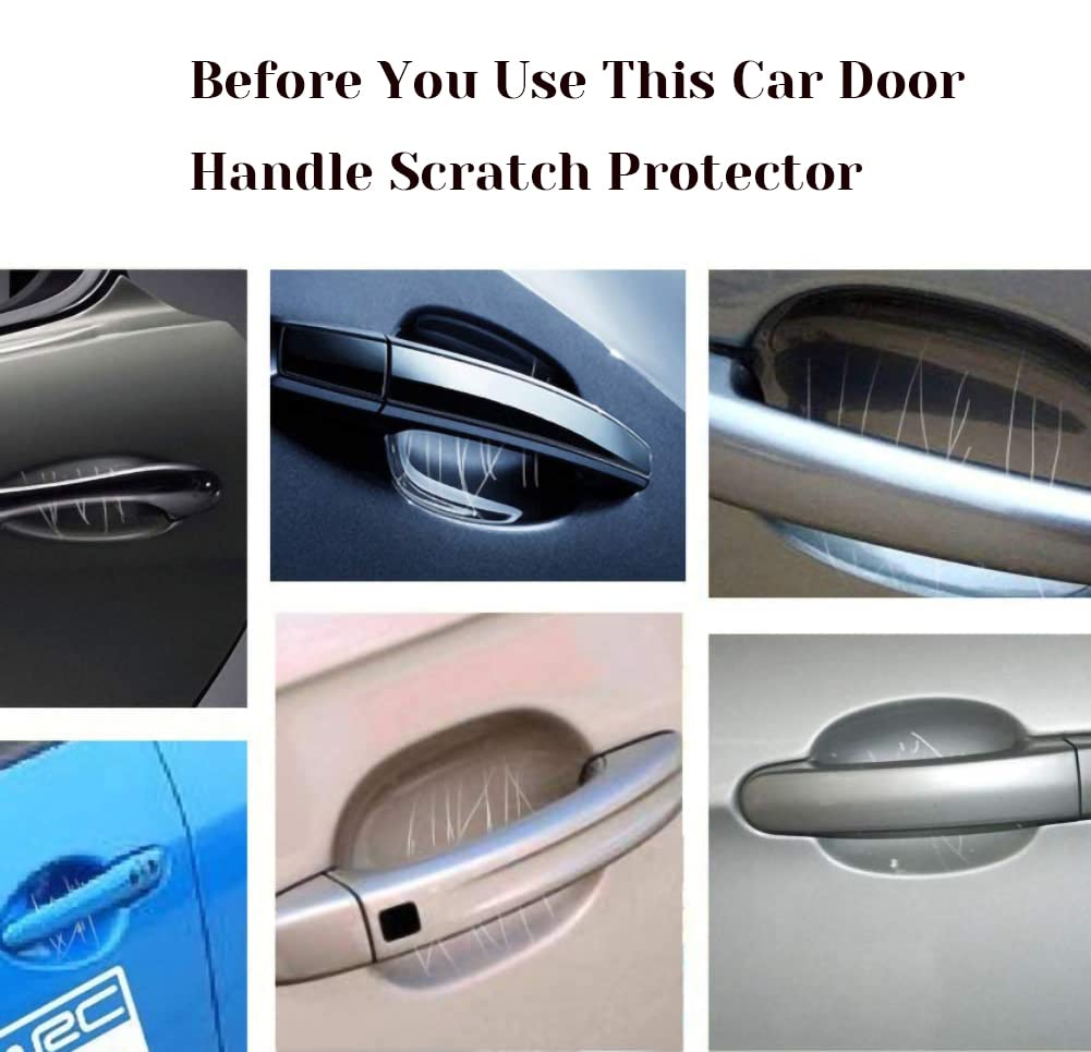 Pincuttee 4 Pack Car Door Handle Scratch Protector - Universal Fit Protective Films & Decals Accessories (Gray-2) - Prevent Scratches & Protect Your Car Door Handles for Daily Driving, Parking & Long-Term Use