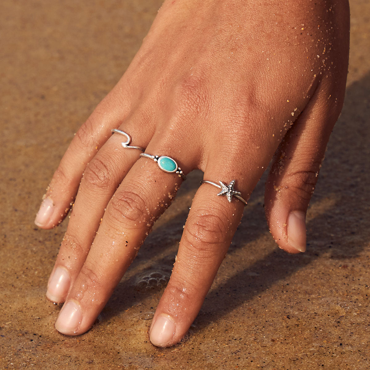 Dainty Ocean Ripple Ring - Elegant Wave Design Silver Jewelry for Women | Perfect for Beach Weddings, Vacation Accessories & Everyday Wear