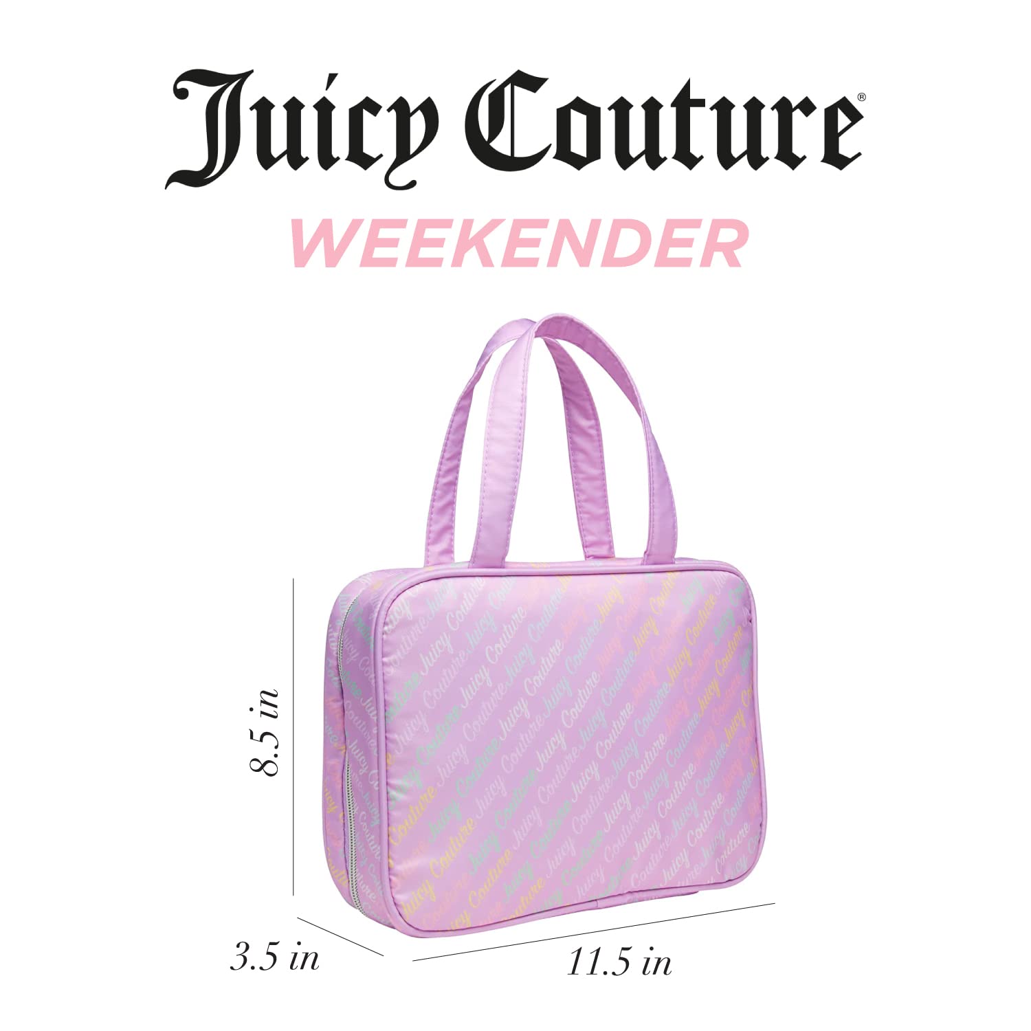Juicy Couture Women's Hanging Travel Makeup Bag - Waterproof Cosmetic & Toiletries Organizer for Weekend Trips, Gym & Vacation, Purple One Size