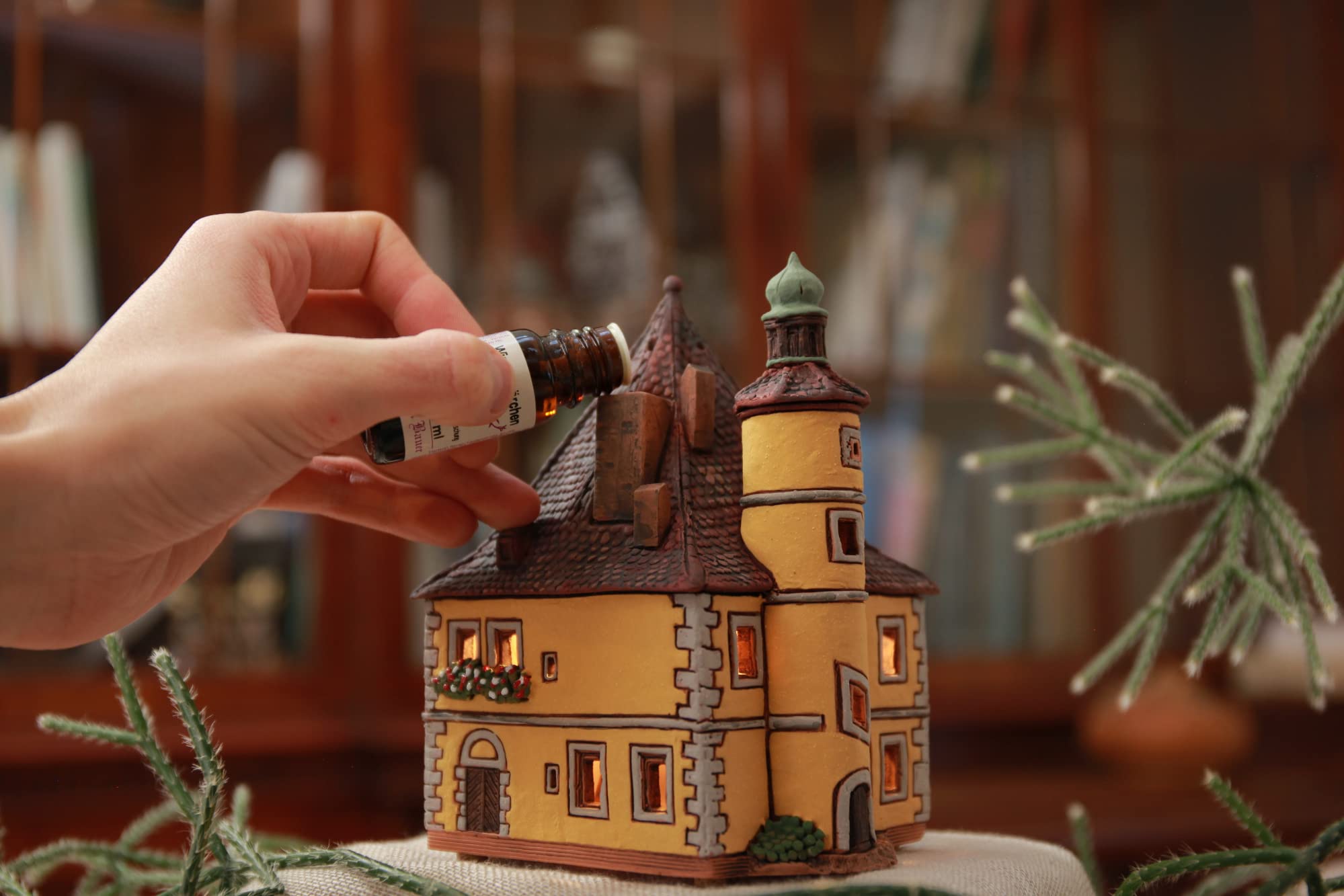 Ceramic Miniature House Replica - Historic Spitalbereiter Rothenburg Germany, Tea Light Candle Holder, Home Decor Gift for Collectors | Perfect for Christmas Villages, Tabletop Displays & Cozy Ambiance