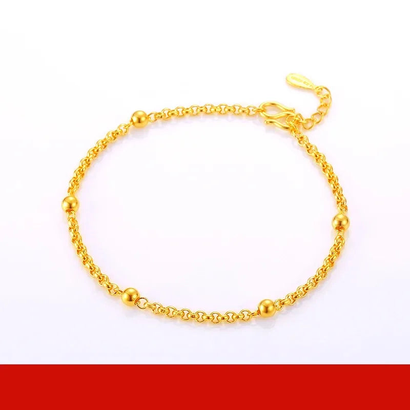 24K Pure Gold Bracelet - 999 Solid Real Gold Bangle for Women, Elegant & Romantic Classic Jewelry Gift for Anniversary, Valentine's Day & Special Occasions