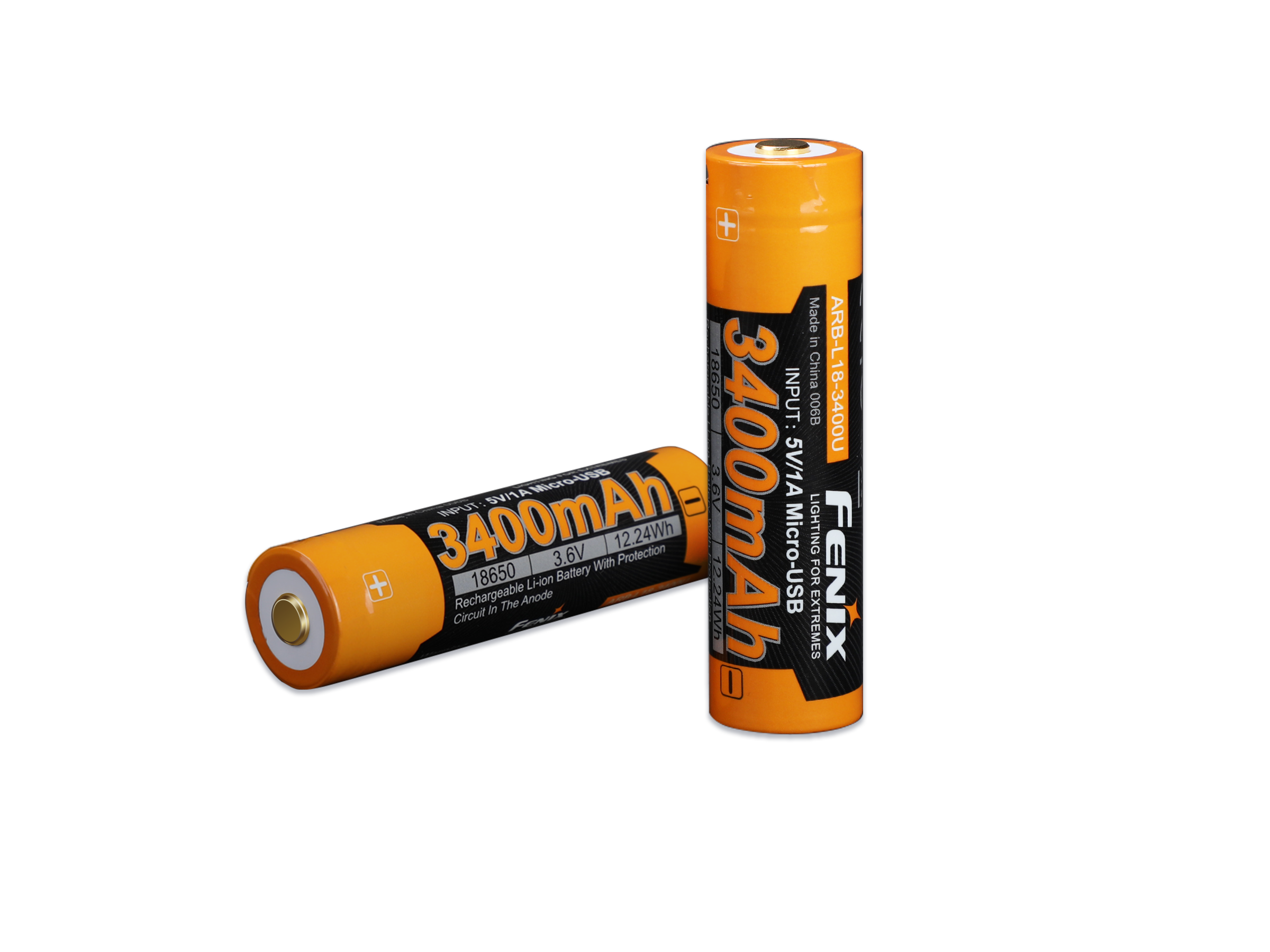 Fenix ARB L18 3400mAh Rechargeable 18650 Battery with Micro USB - High Capacity Lithium Ion Battery for Flashlights, Headlamps & Outdoor Gear