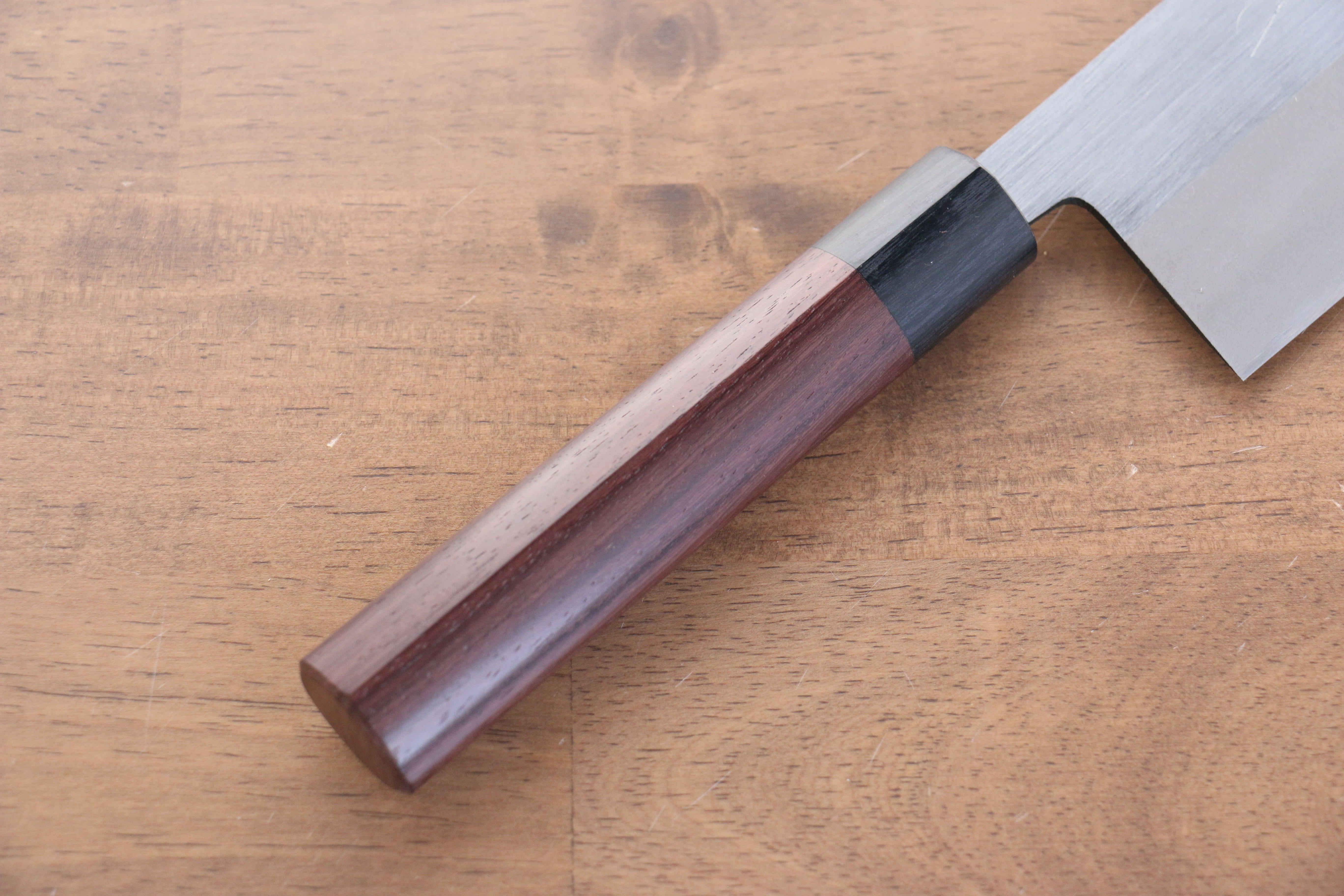 Premium Jikko White Steel No.2 Japanese Nakiri Knife 165mm - Migaki Polished Finish with Shitan Handle - Perfect for Vegetable Chopping, Slicing & Asian Cuisine Preparation