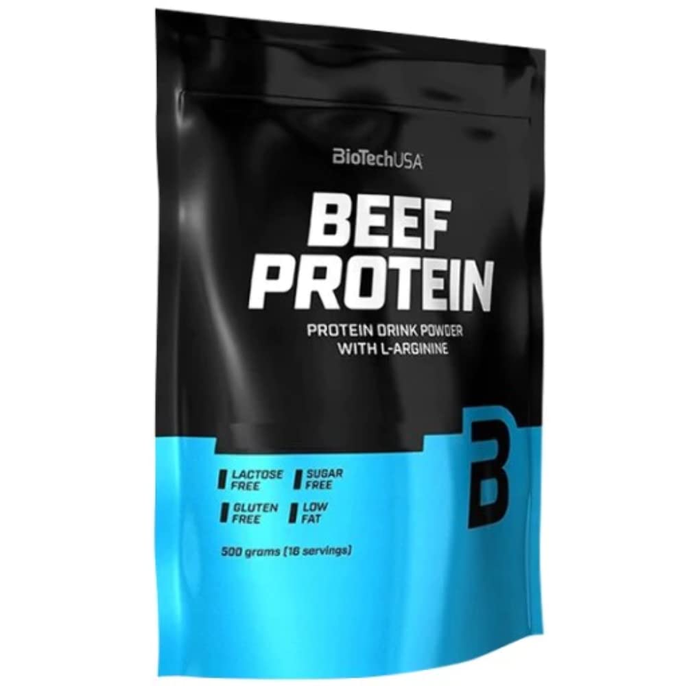 BioTechUSA Beef Protein Powder - Vanilla Cinnamon Flavor, 500g | High-Quality Protein Supplement for Muscle Growth & Recovery | Ideal for Post-Workout, Fitness Enthusiasts & Bodybuilders