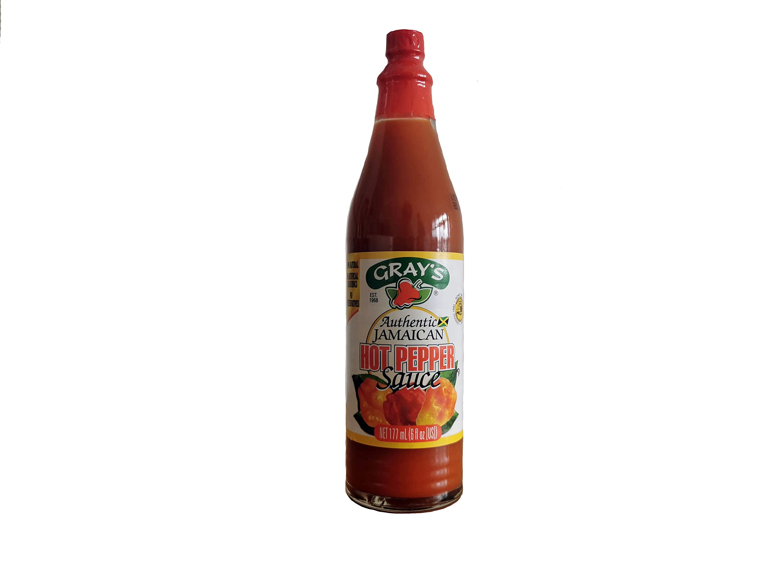 Authentic Jamaican Gray's Hot Pepper Sauce - 6 fl oz - Spicy Caribbean Flavor for Grilling, Cooking & Seasoning