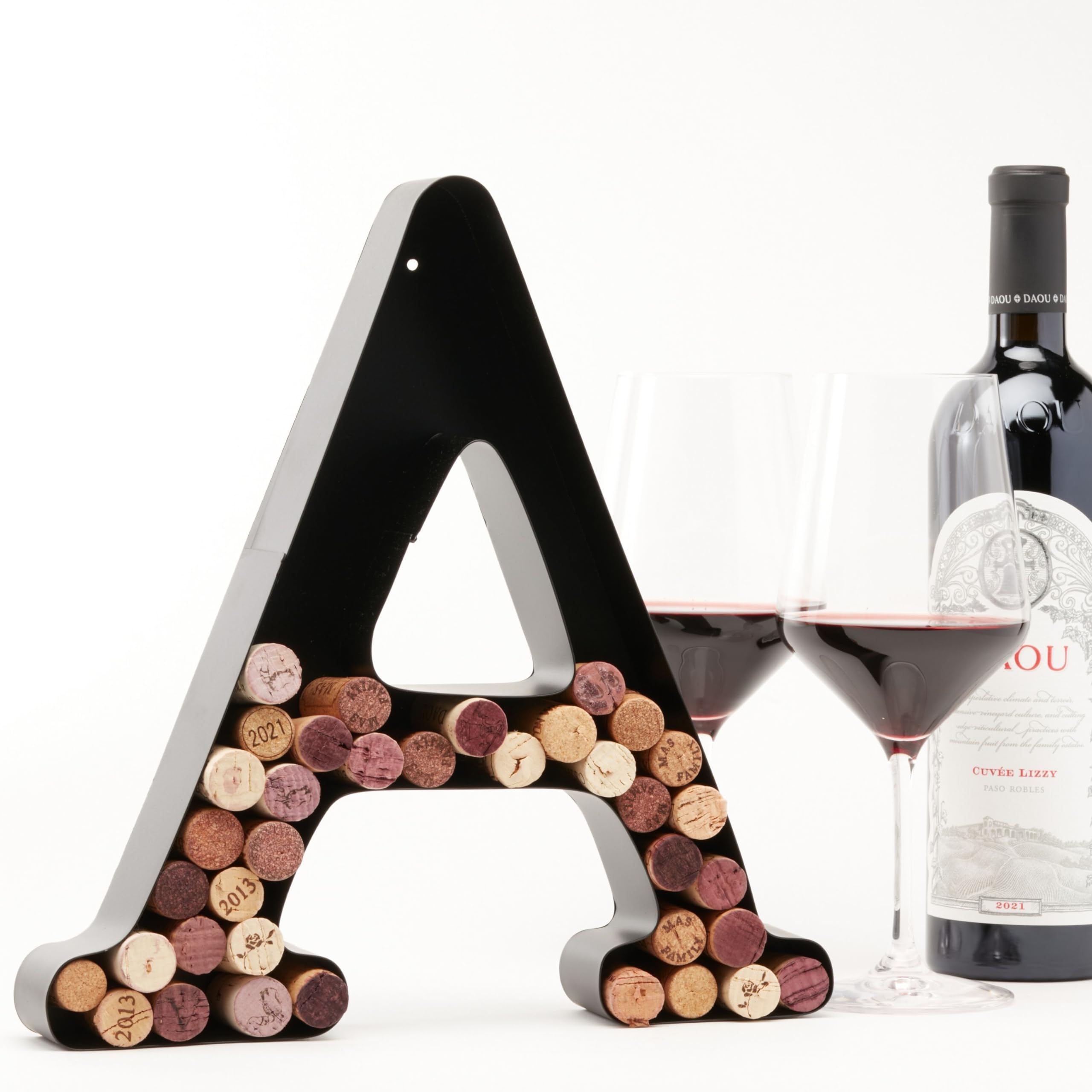 DECOMIL Decorative Wine Cork Holder - Letter A | Elegant Wall Art for Wine Lovers | Perfect for Kitchen, Bar, or Dining Room Decor