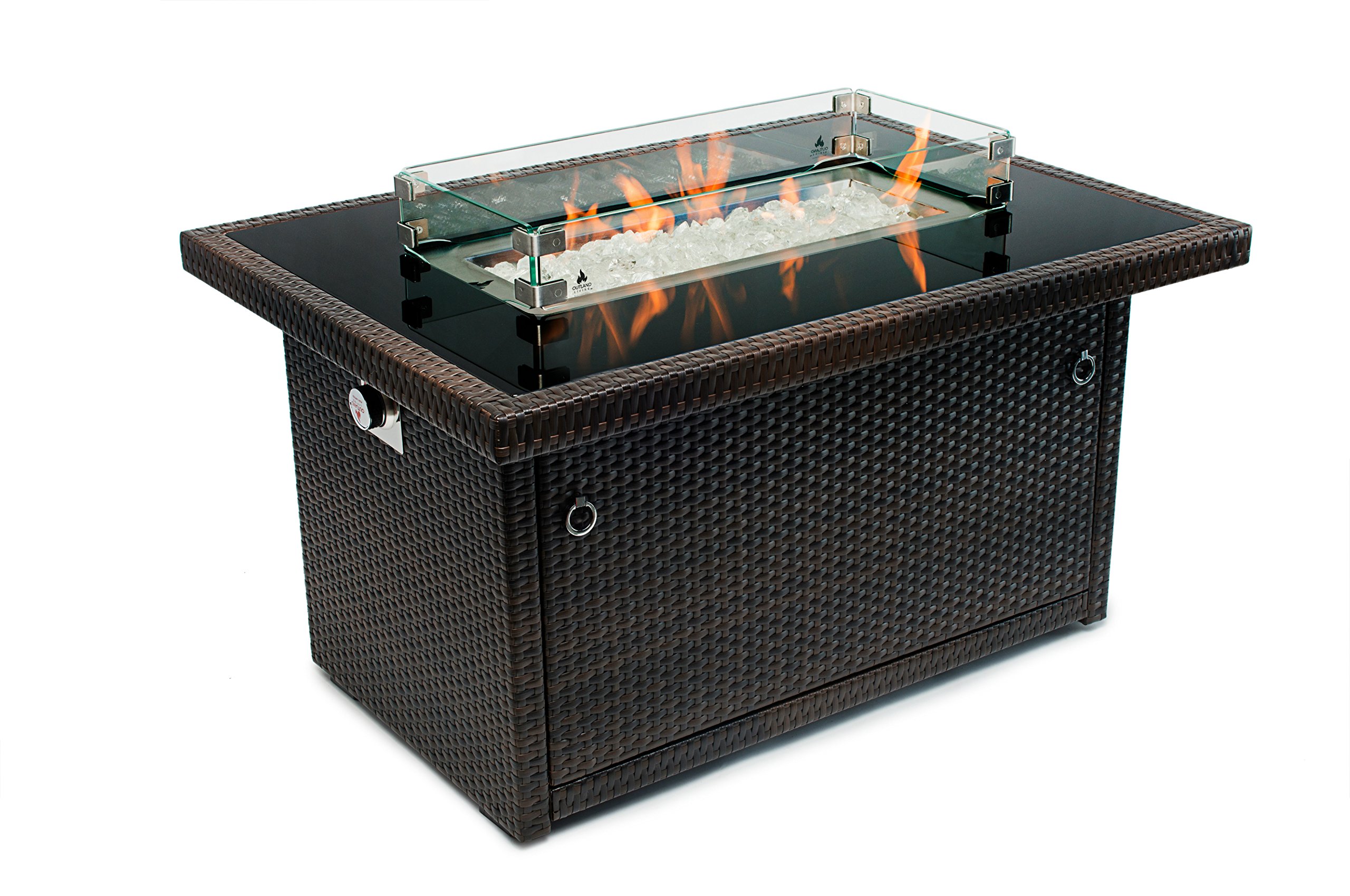 Outland Fire Table Tempered Glass Wind Guard Fence for Outdoor Propane Fire Pit Tables - 29x13x4.5 Inch Rectangular Safety Barrier with 5/16-Inch Thick Clear Glass - Perfect for Patio, Backyard, Deck and Camping Use