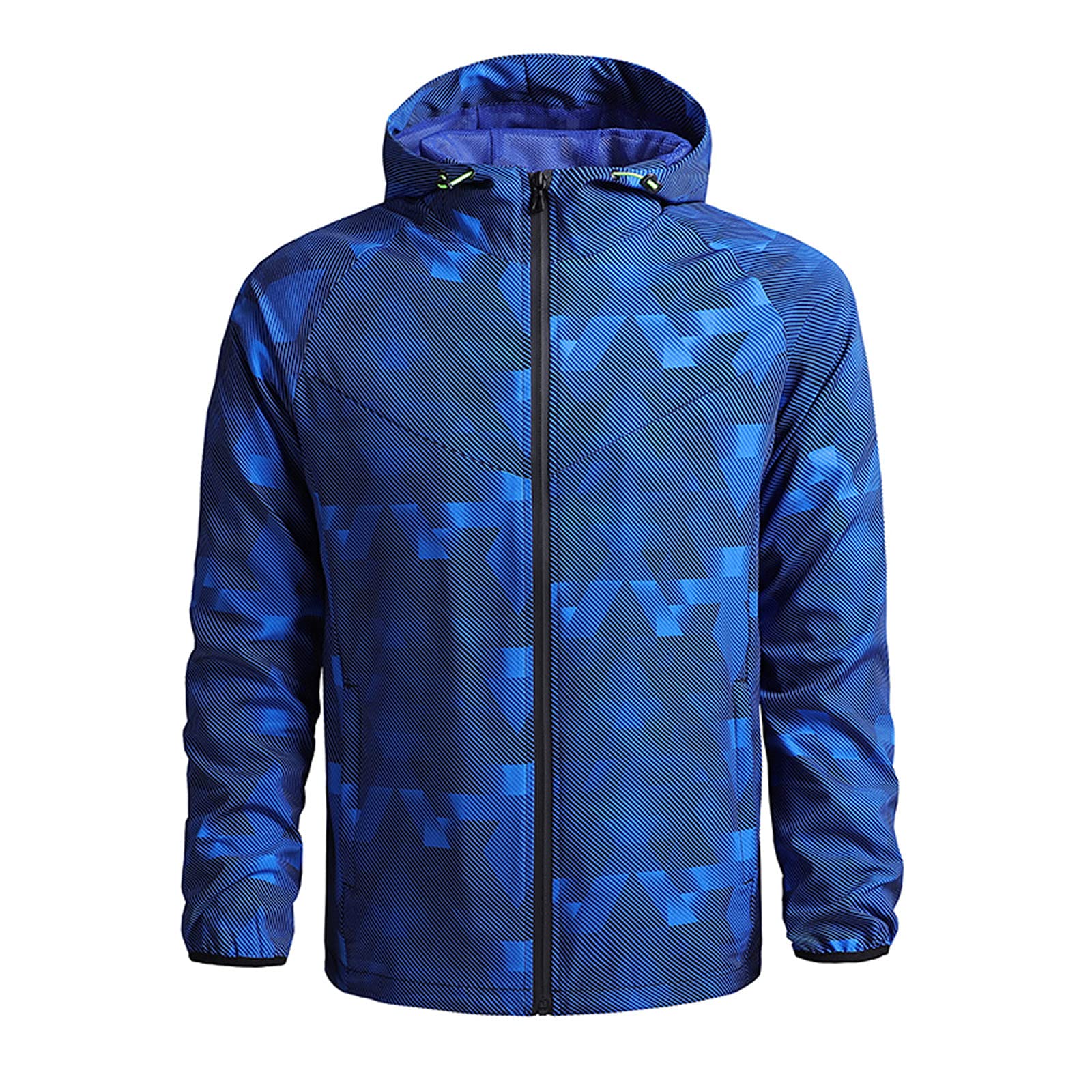 Men's Winter Fleece Hoodie Coat - Camouflage Colorblock Hooded Jacket with Zipper | Warm Outdoor Cardigan for Camping, Hiking & Casual Wear
