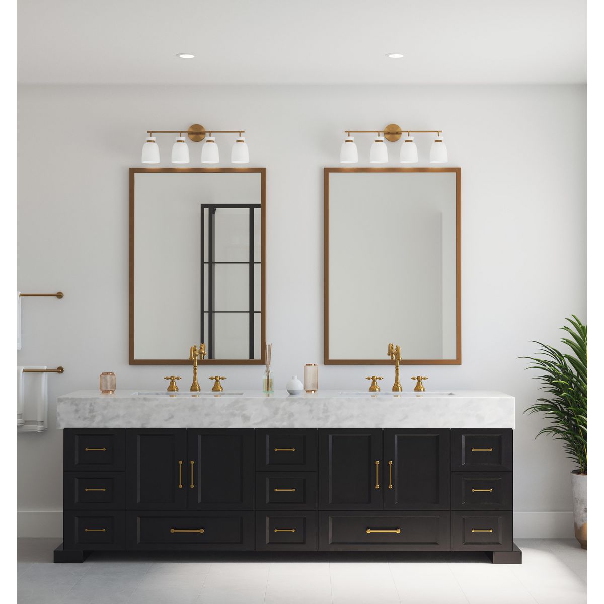 Lexie Collection 4-Light Vanity Light - Modern Bathroom Lighting Fixture for Makeup Vanity, Dressing Room & Bedroom Mirror