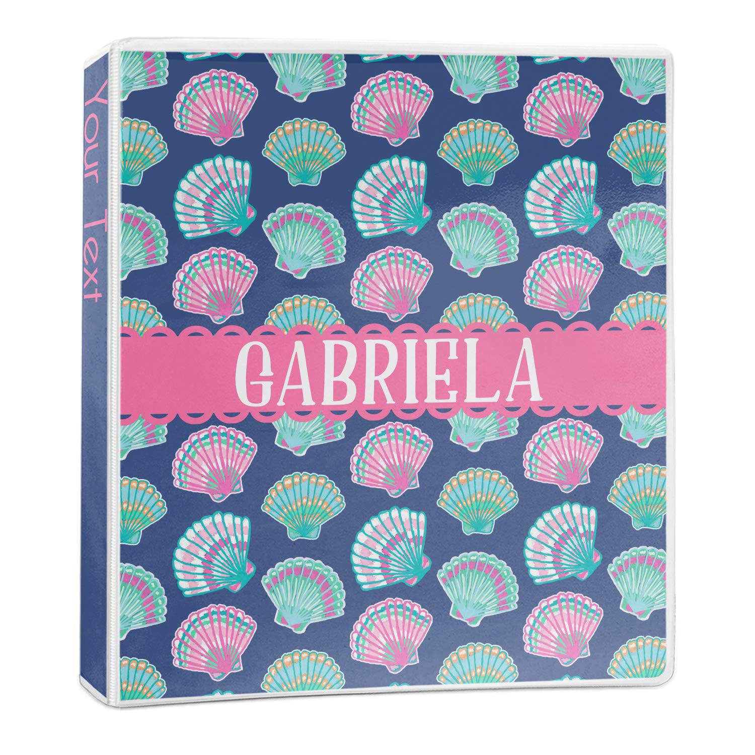 Personalized Preppy Sea Shells 3-Ring Binder - 1 Inch School Binder for Students, Office & Organization | Perfect for Class, Work & Homework Supplies
