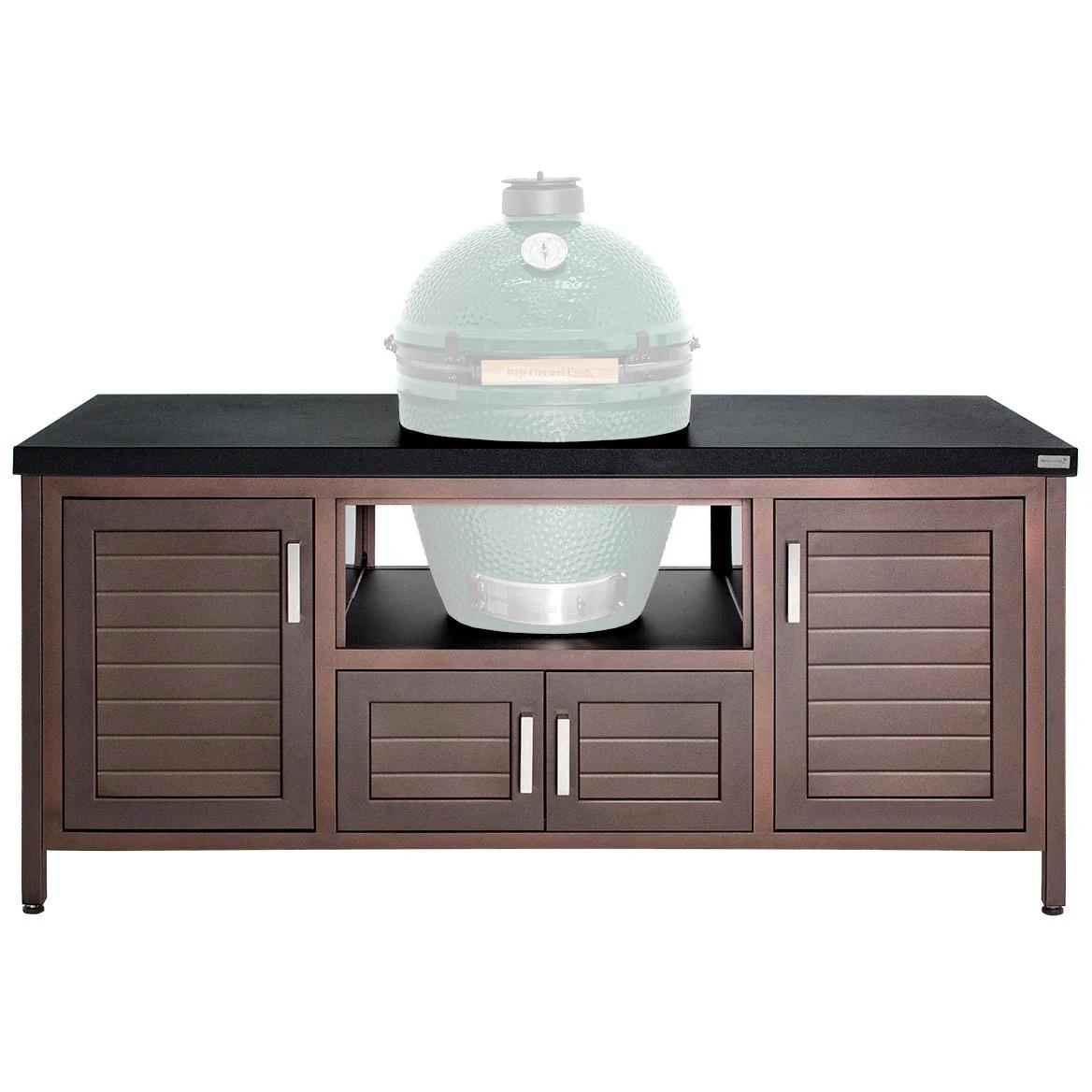 Big Green Egg 72-Inch Modern Farmhouse Style Outdoor Grill Table for Large Egg Charcoal Smoker (Model 127723) - Perfect for Backyard BBQs, Patio Cooking & Outdoor Entertaining