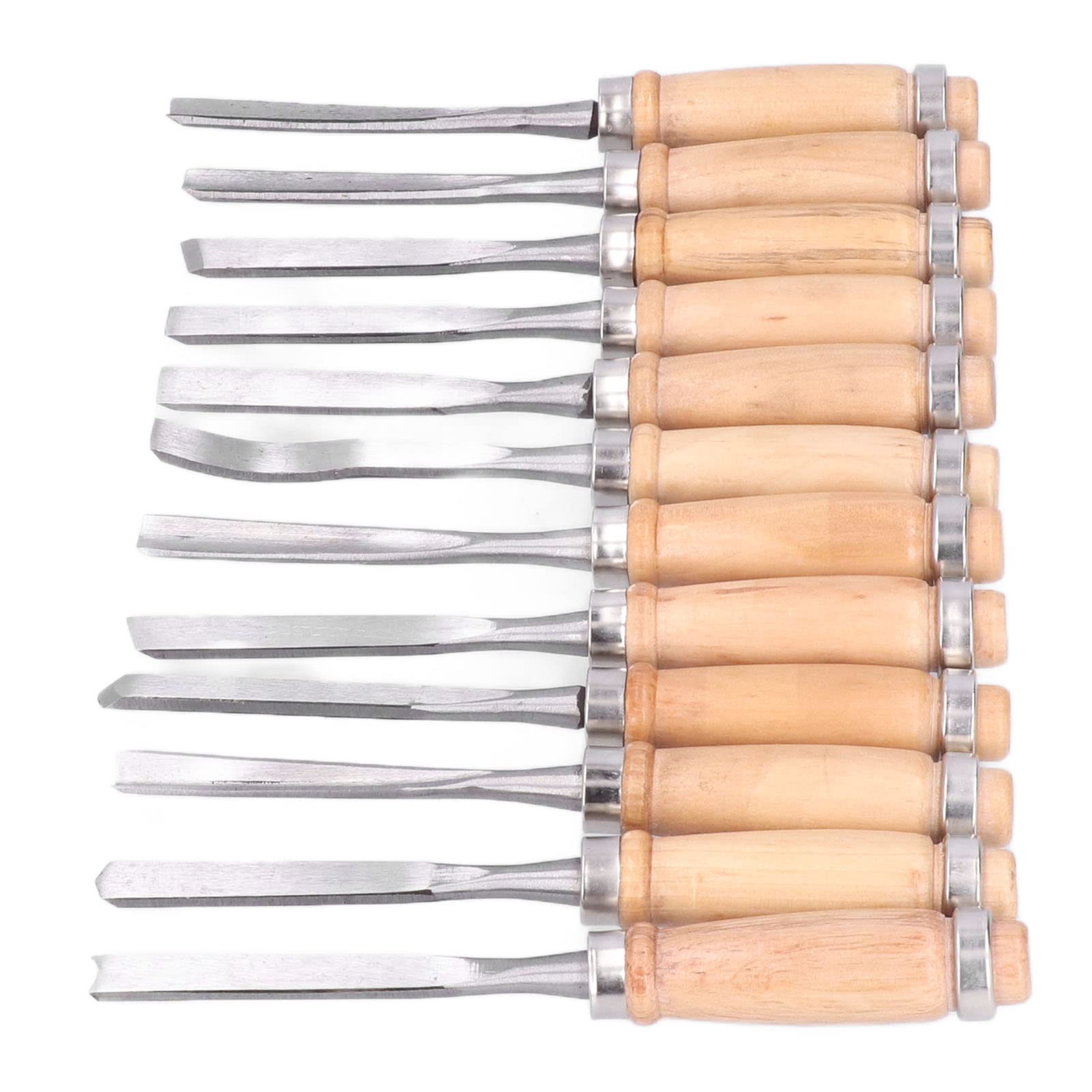 12Pcs Wood Turning Chisels Set - Professional Wood Parting Tools for Woodworking & Carving - 8 Inch Grinder Compatible Accessories - Perfect for DIY Projects, Furniture Making, and Wood Crafts