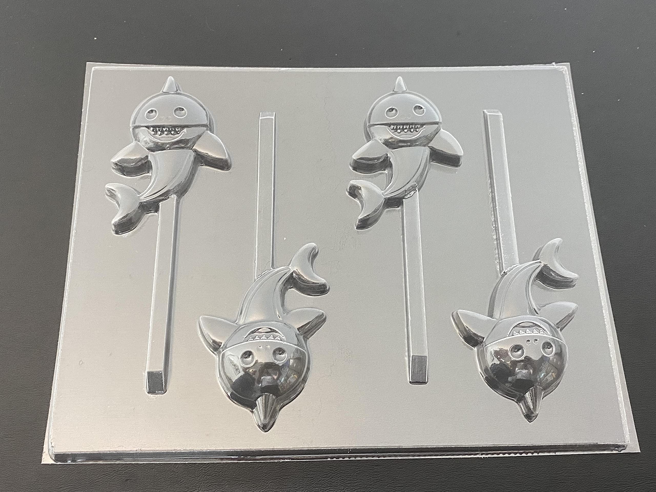 Baby Shark Chocolate Candy Lollipop Mold - Clear Silicone Candy Making Kit for DIY Treats, Birthday Parties & Kids Baking Activities