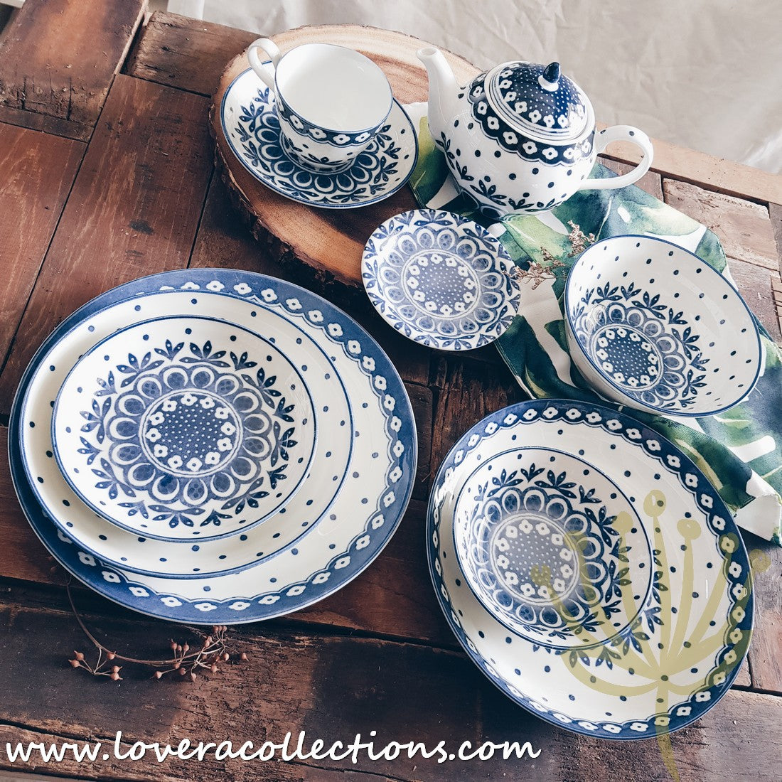 Awasaka Japan Blue and White Polka Dot Dessert Plates Set - 3 Piece Ceramic Bowls for Desserts, Snacks, Condiments | Elegant Tea Party, Japanese Dining, Home Decor