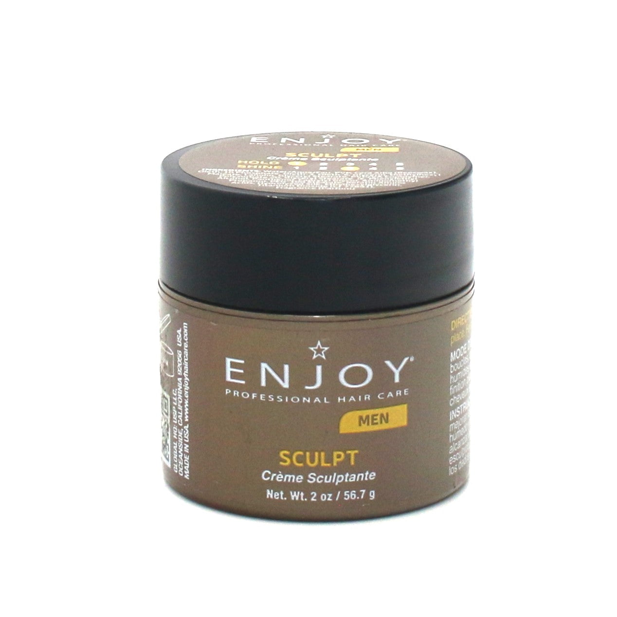 Enjoy Men Sculpt Creme 2 oz - Premium Hair Styling Cream for Men with Strong Hold & Natural Shine - Perfect for Daily Styling, Special Occasions & Professional Looks