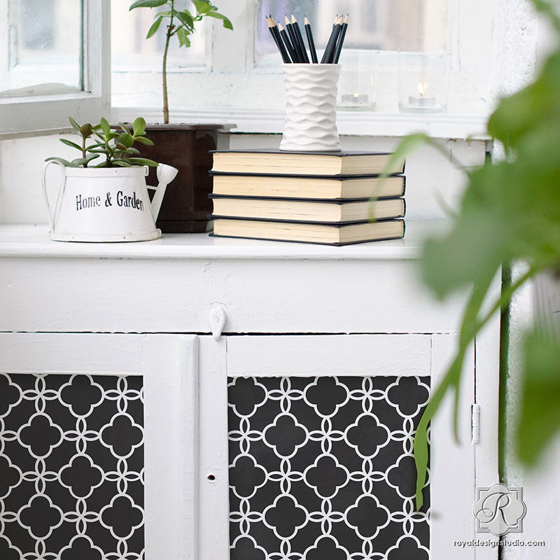 Eastern Lattice Wooden Furniture Stencil - DIY Home Decor, Woodworking Craft Template for Cabinets, Tables, and Wall Art Projects
