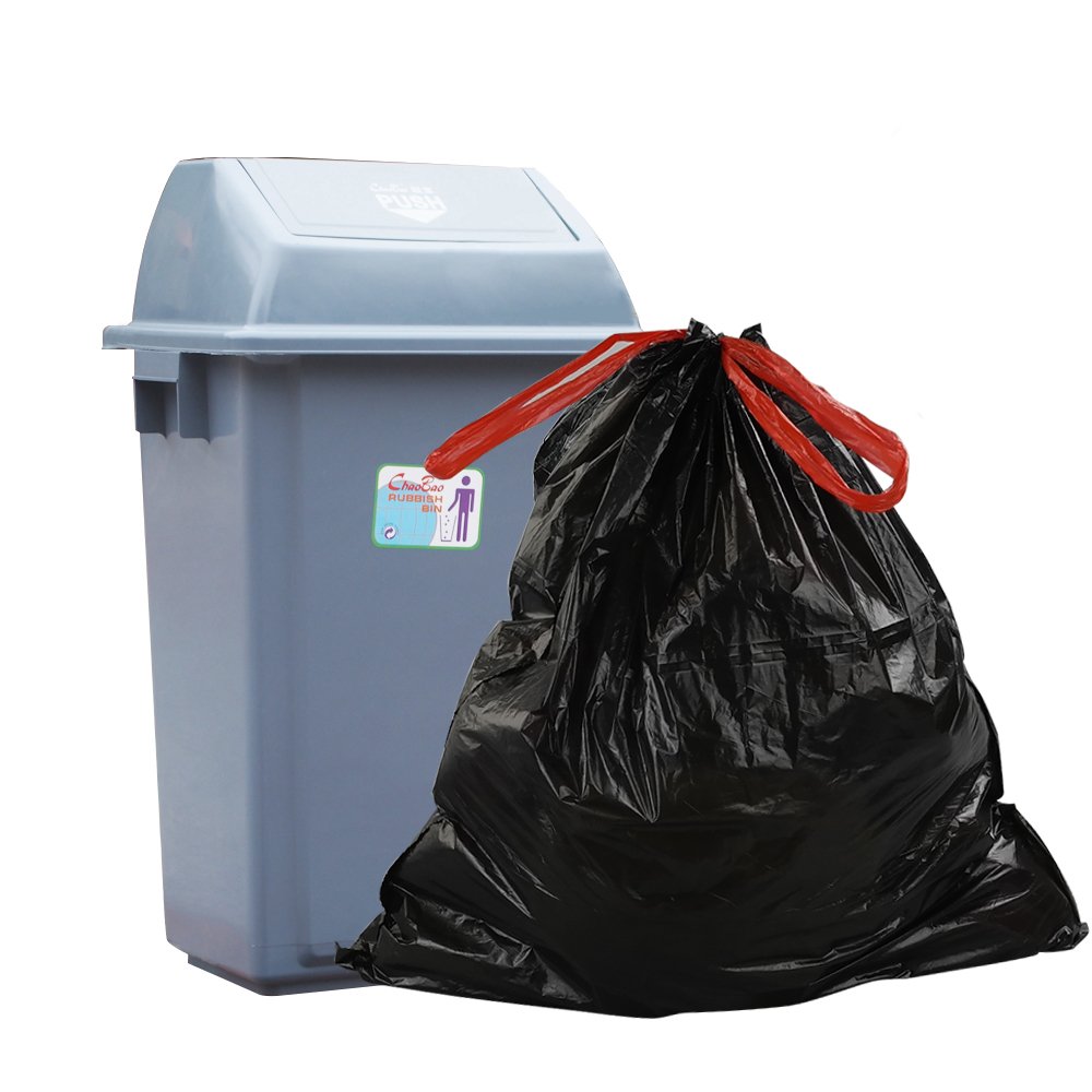 8 Gallon Kitchen Drawstring Trash Bags - 220 Count Black for Home & Office