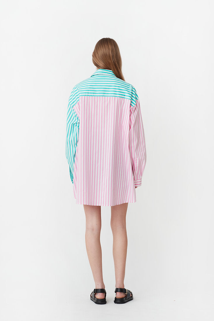 Benny Shirt for Women - Soft Cotton Pink & Turquoise Casual Blouse | Perfect for Office Wear, Date Nights & Summer Outfits