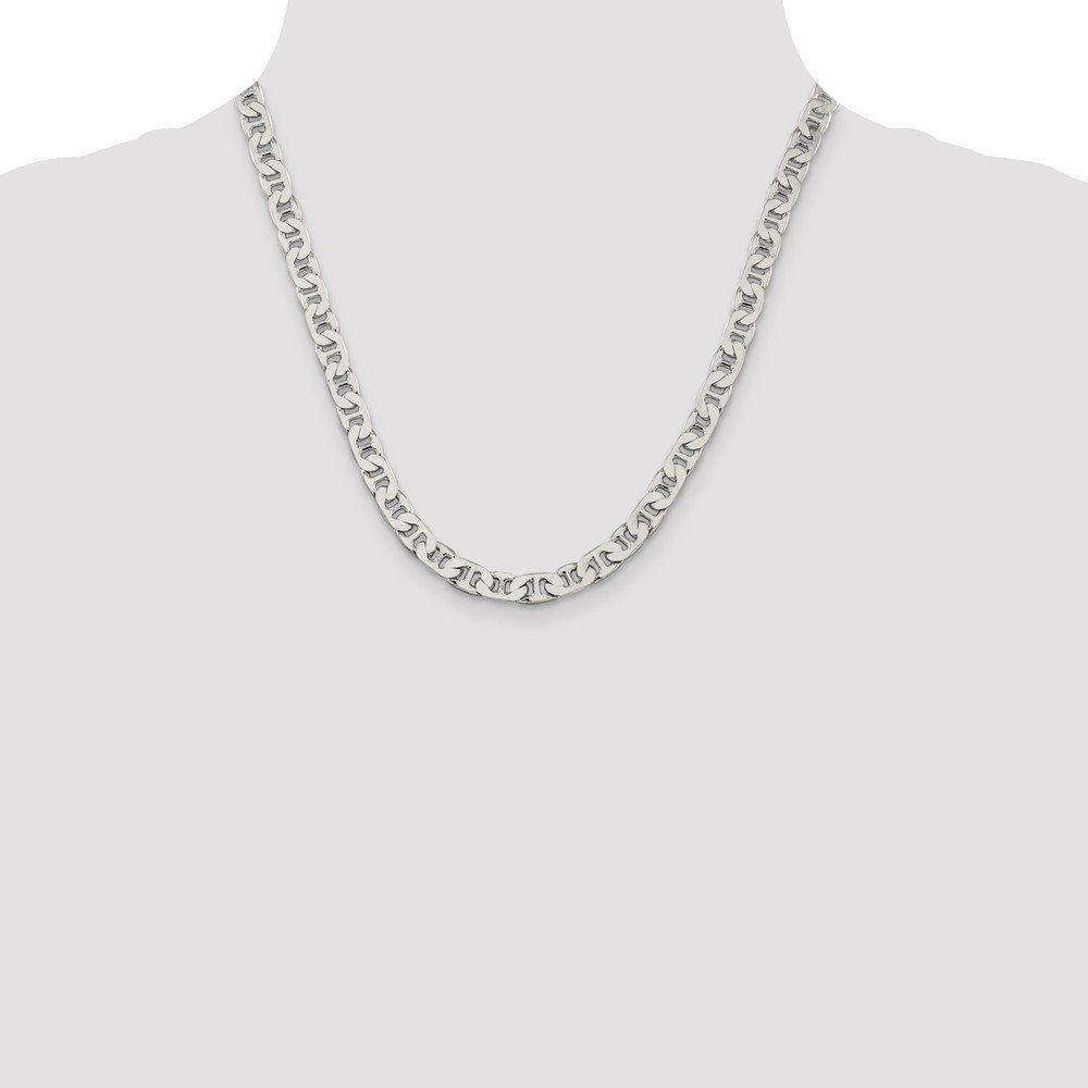 925 Sterling Silver 6.5mm Anchor Mariner Link Chain Necklace for Men & Women - Durable Everyday Jewelry Gift for Sailors, Beach Lovers & Nautical Enthusiasts