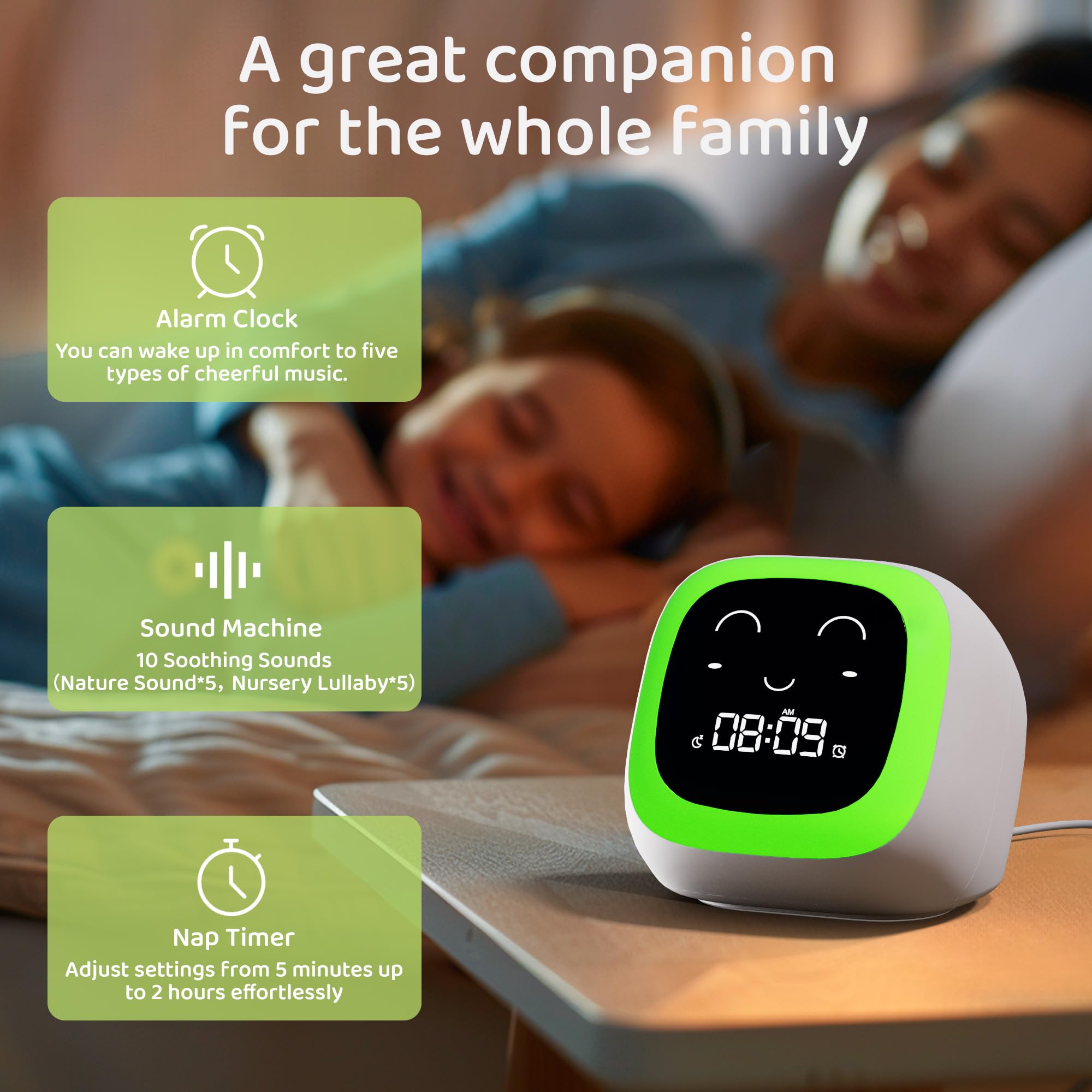 ANTOKING Kids Alarm Clock - Sleep Training Clock for Toddlers with Night Light & Sound Machine, Ok to Wake Clock for Boys and Girls, Nap Timer with Snooze Function | Perfect for Bedrooms, Nursery Rooms, and Daycare Centers