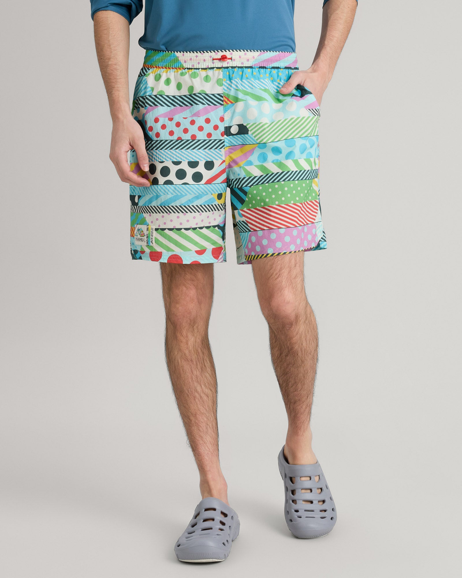 Jason Woodside EVRY Where Men's 7 Shorts - Vibrant Prism Print Swim Trunks for Beach, Pool & Summer Vacation