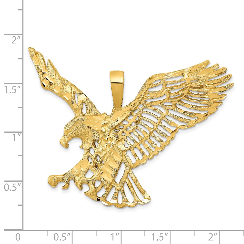 Gold Extra Large Hunting Eagle Charm Model C1216 - Premium Jewelry for Outdoorsmen, Nature Lovers & Gift Giving