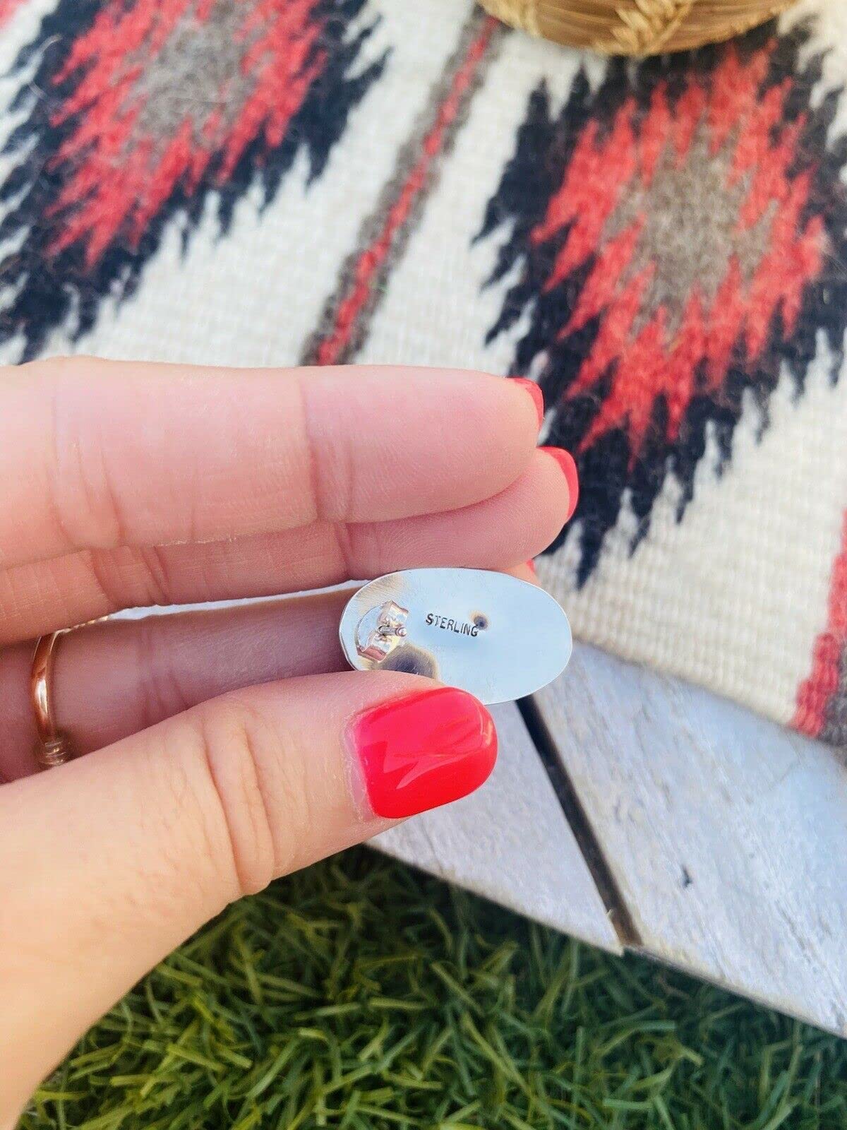 Navajo Sterling Silver and Charoite Stud Earrings - Handmade Native American Jewelry for Women | Perfect for Casual Wear, Gifts, and Special Occasions