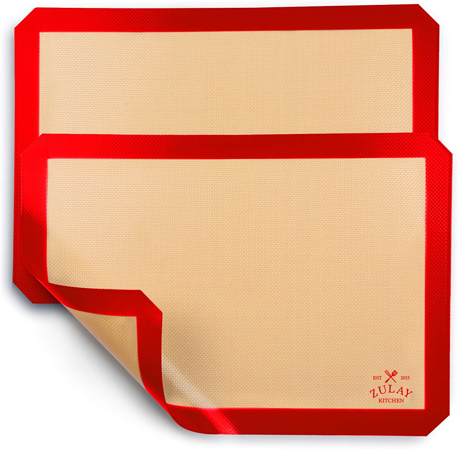 (2 Pack) Non-Stick Silicone Baking Mats - Reusable, BPA-Free for Cookies, Pastry, Bread - Perfect for Baking, Roasting & Air Frying
