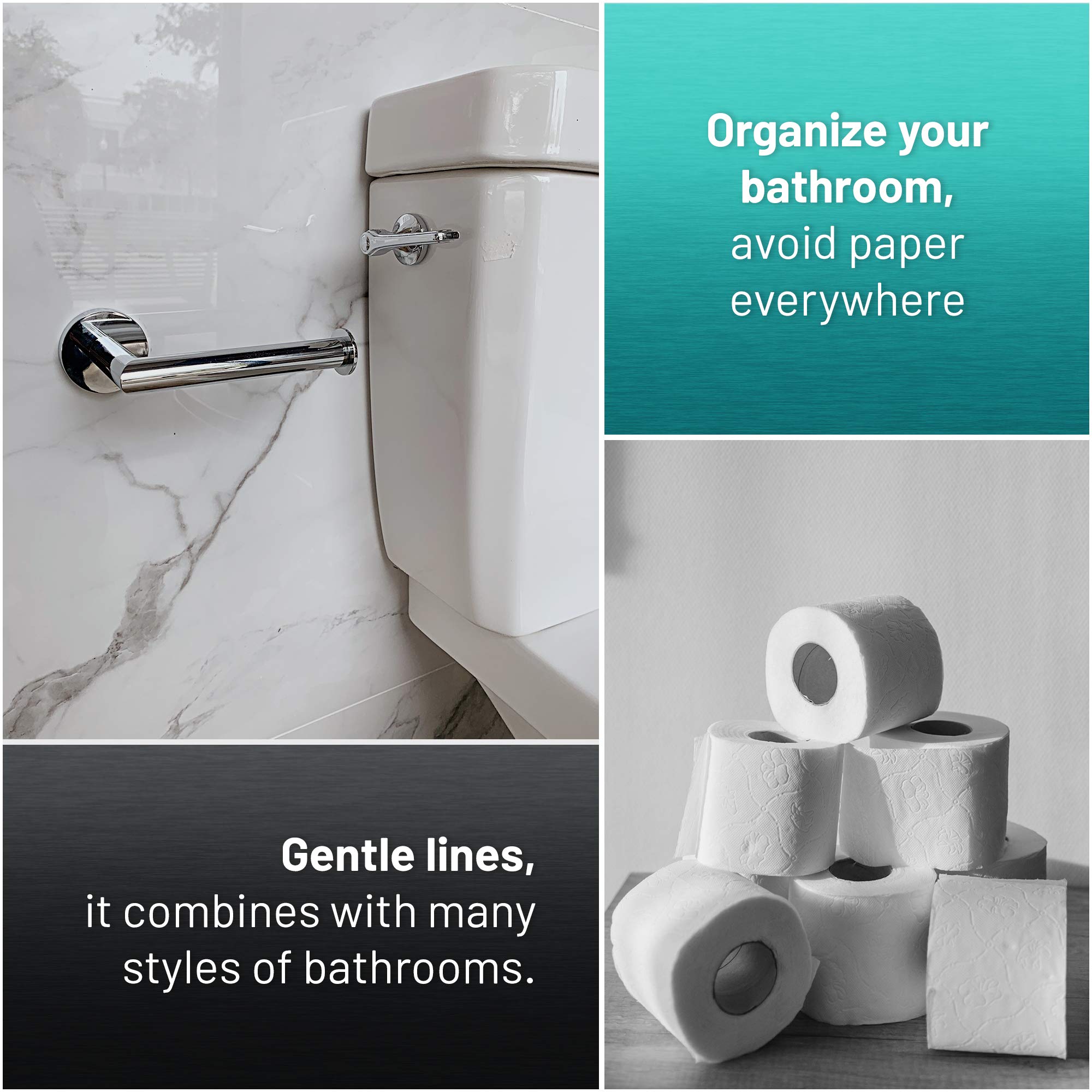 Stainless Steel Toilet Paper Holder - Rust-Free Wall Mount Bathroom & Kitchen TP Roll Holder - Easy Clean & Durable Design Fits All Decor Styles | Perfect for Modern Homes, Apartments & Commercial Restrooms