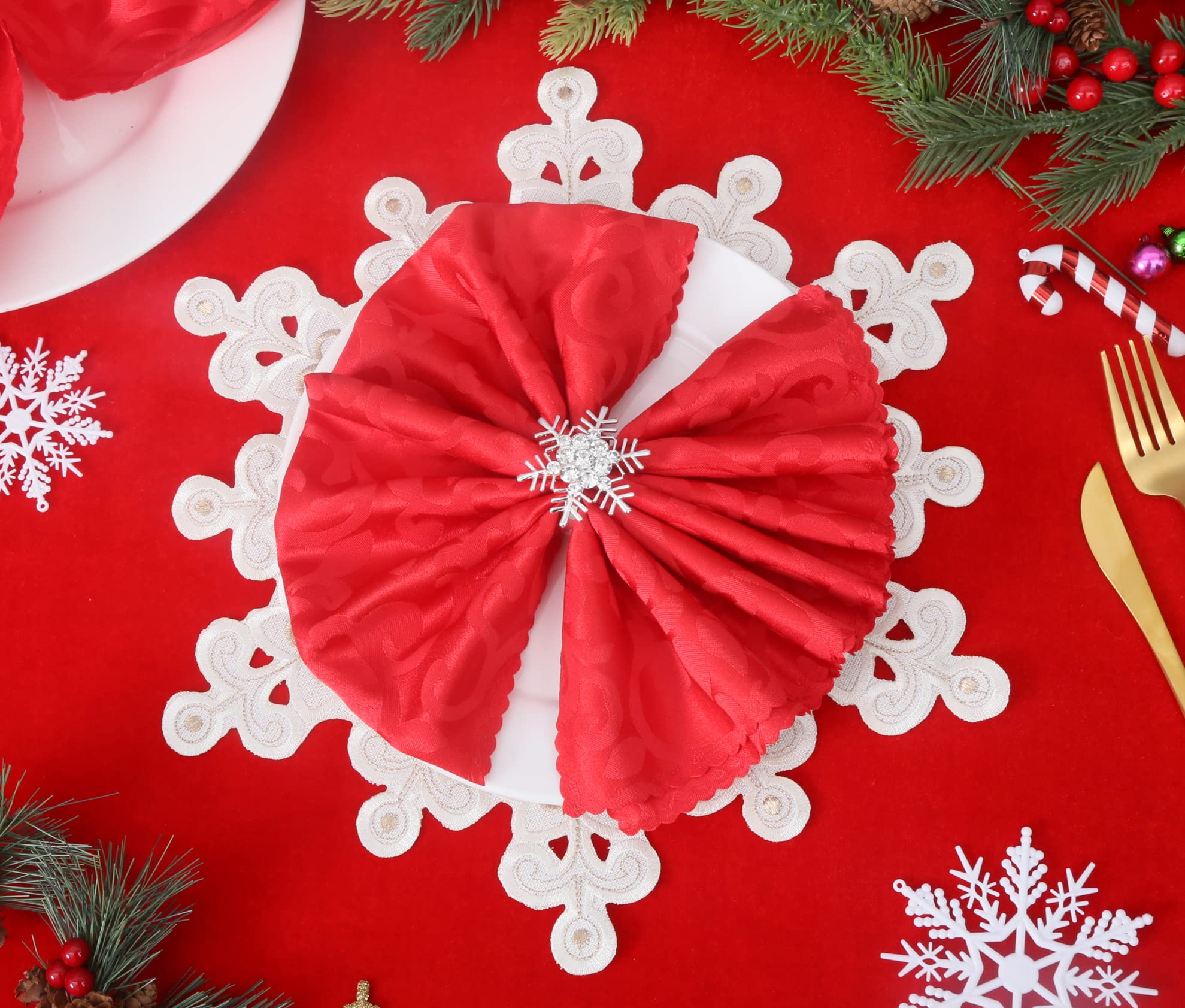 GRANDDECO Christmas Placemats Set of 4 - 14