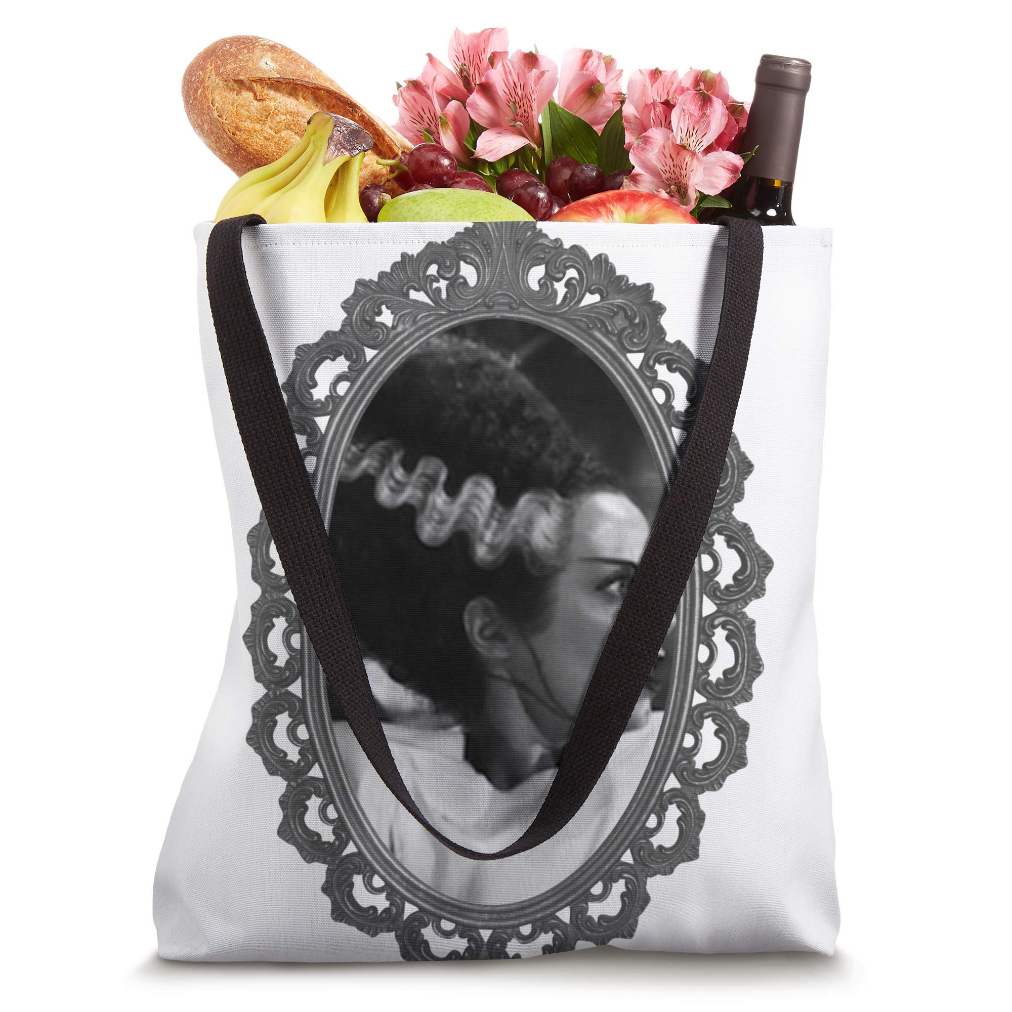 Monster Bride Cameo Tote Bag - Gothic Horror Themed Shoulder Bag for Women | Perfect for Halloween, Cosplay & Alternative Fashion