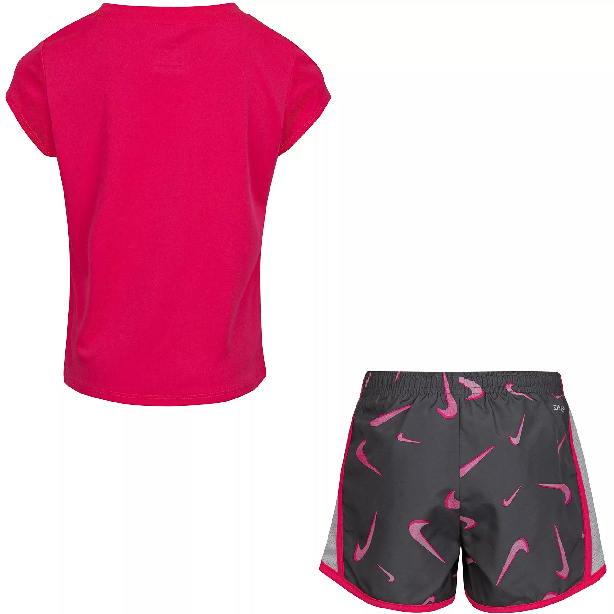 Nike Girls' Glitter Just Do It Dri-Fit 2-Piece Shorts Set - Breathable Athletic Outfit for Running, Gym & Casual Wear