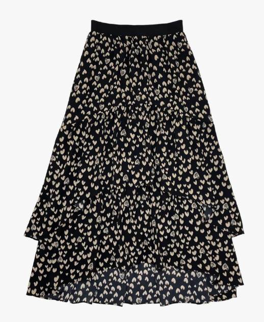 ELLE OH ELLE Women's Layered Skirt - Flowy A-Line Midi Skirt with Elastic Waist (XS to XXL) | Perfect for Casual Outfits, Office Wear & Summer Dresses