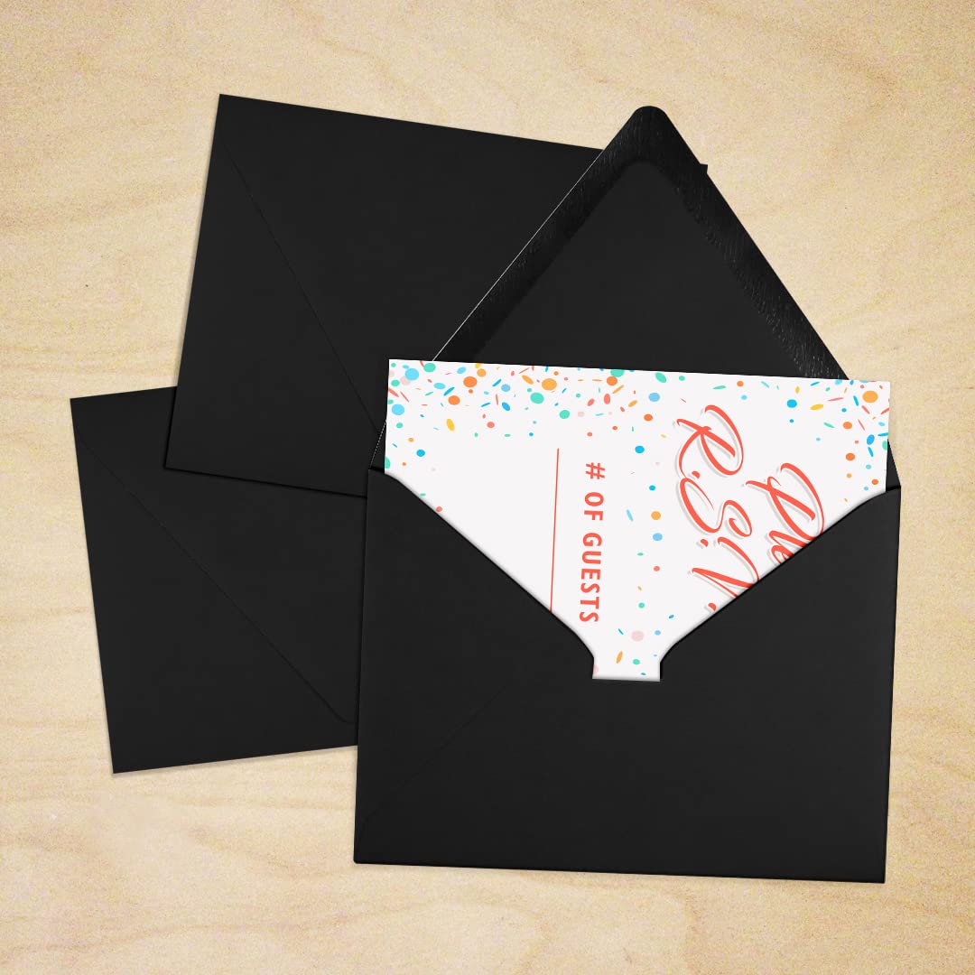 Premium A2 Contour Flap Envelopes 4 3/8 x 5 3/4 Inches - 1000 Pack Midnight Black for Business Invitations, Greeting Cards & Mailing - Elegant Stationery for Weddings, Corporate Events & Direct Mail