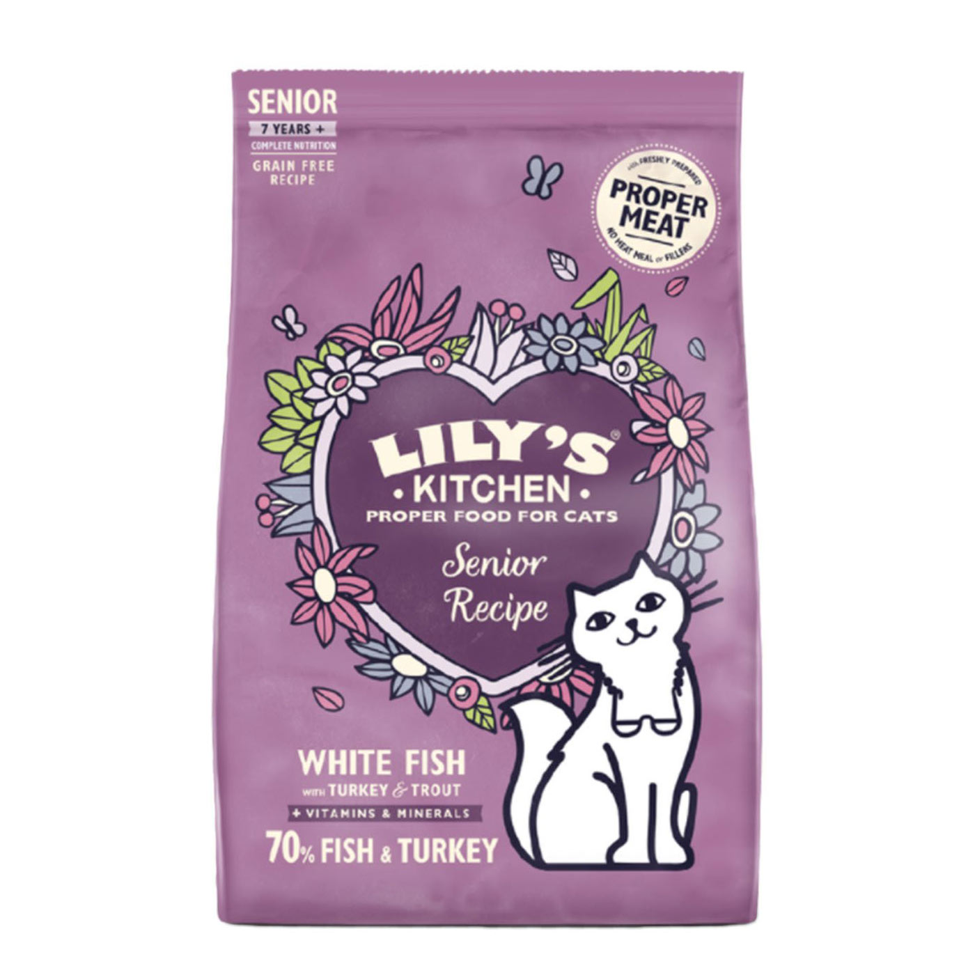 Lily's Kitchen Fish & Turkey Senior Dry Cat Food 800g - Premium Natural Nutrition for Older Cats - Supports Joint Health & Digestion - Ideal for Indoor & Outdoor Senior Cats
