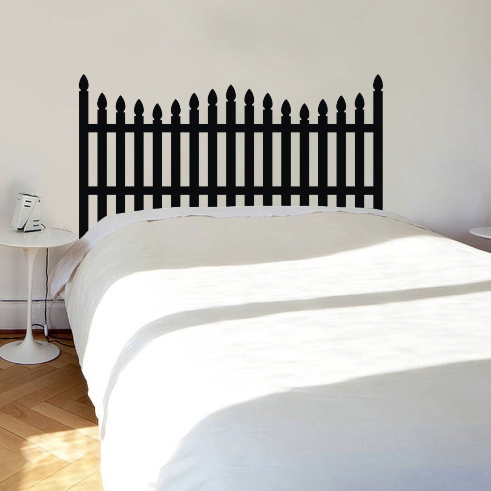 Single & Double Bed Headboard Decals - Black Wall Stickers for Bedroom Decor (Medium Size) | Perfect for Kids Rooms, Master Bedrooms & Home Interior Design