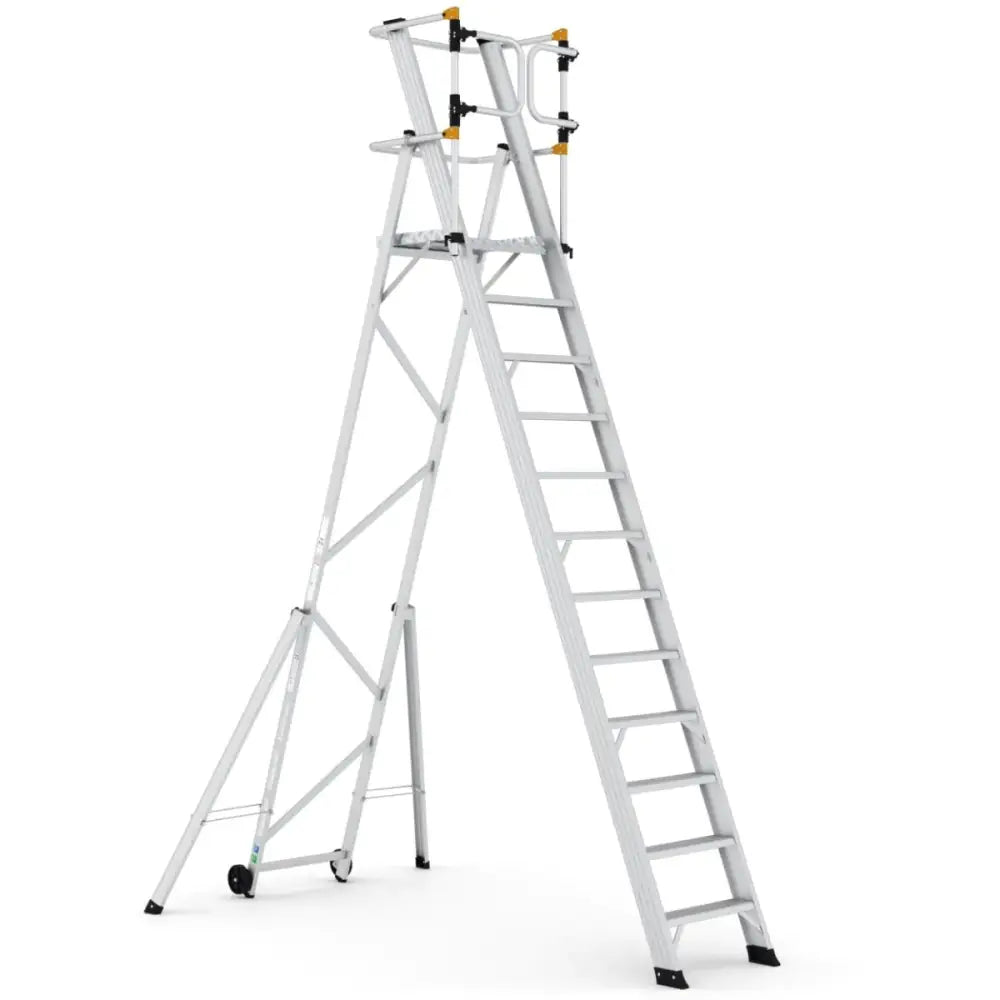 Climb It Large Platform Folding Steps with Safety Gates - Heavy Duty Aluminum Ladder for Kids & Toddlers - Perfect for Playrooms, Bedrooms, and Indoor Play Areas
