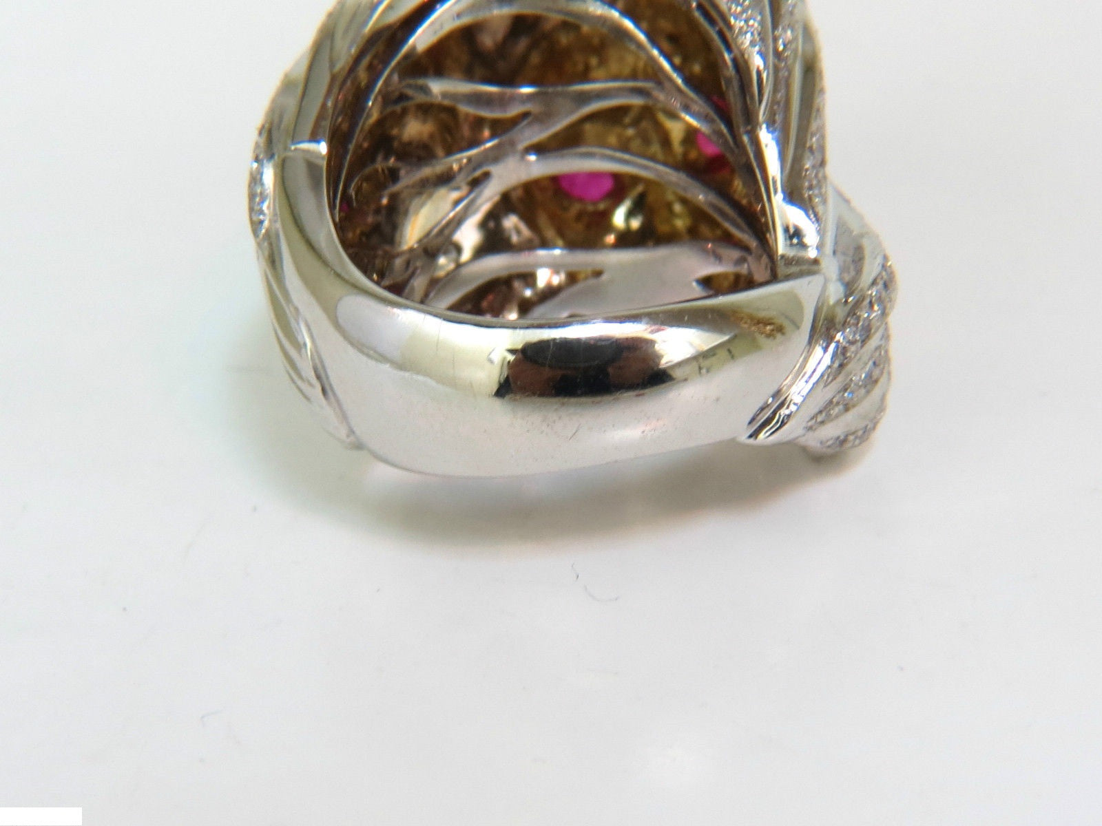 18K Italy Unisex 3.40CT Diamond & Ruby Lioness Ring - Luxury Statement Jewelry for Women & Men - Perfect for Weddings, Anniversaries & Special Occasions