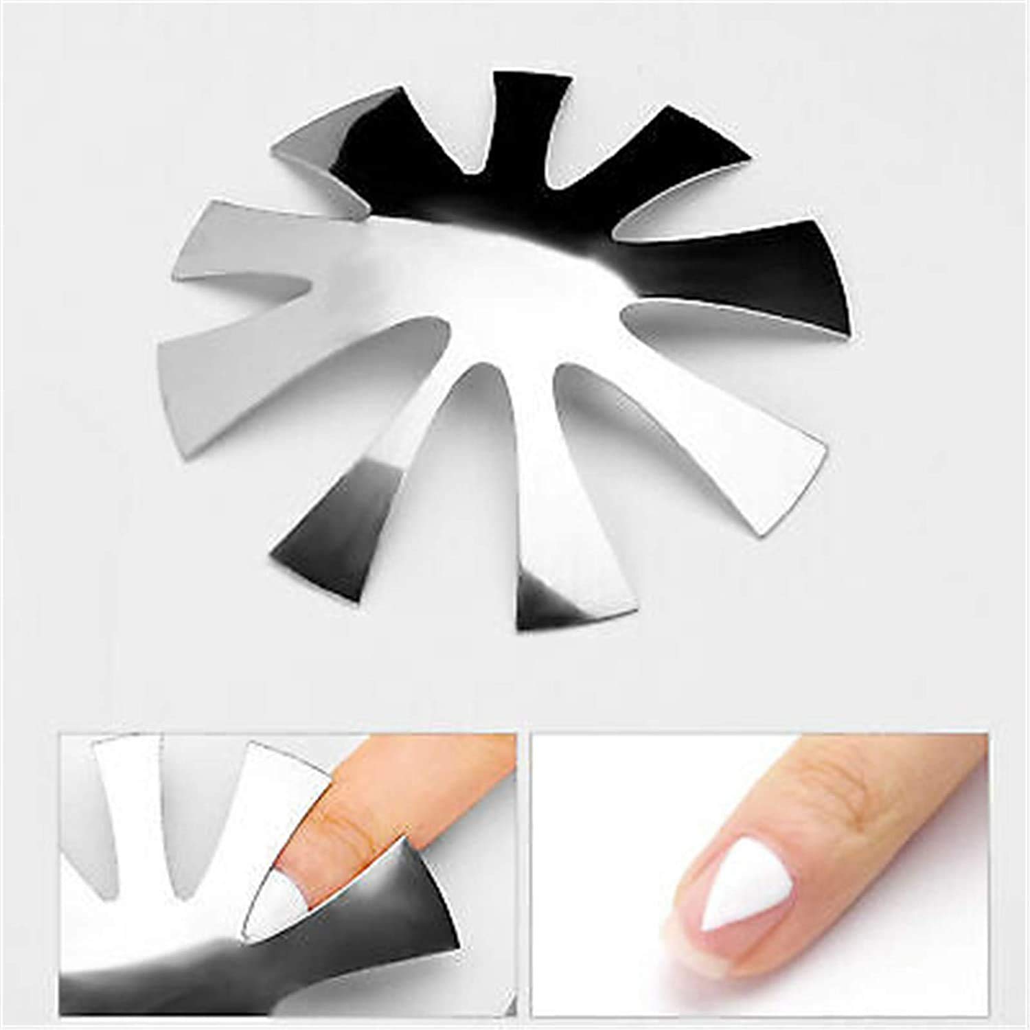 Professional Stainless Steel French Manicure Nail Cutter Plate - Acrylic Nail Art Tool Kit for Edge Trimming & Perfect Shaping (1pc, Dazzling) - Salon Quality DIY Nail Care at Home
