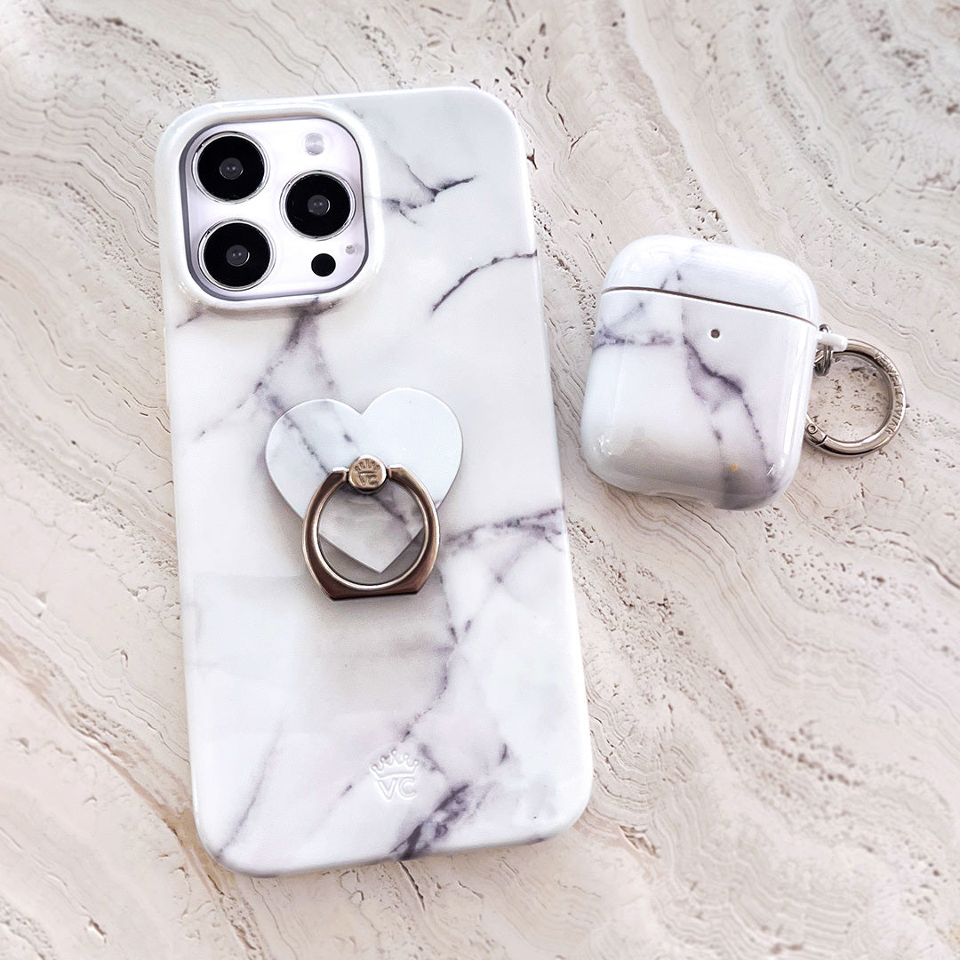 Premium Carrara Marble AirPods Case - Elegant Protective Cover for AirPods 1/2/3 & Pro - Perfect for Travel, Work & Everyday Use