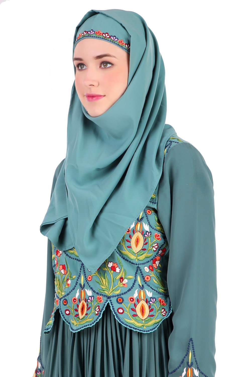 Stylish Designer Hand Embroidered Attached Jacket Abaya - Elegant Muslim Women's Dress for Special Occasions & Daily Wear