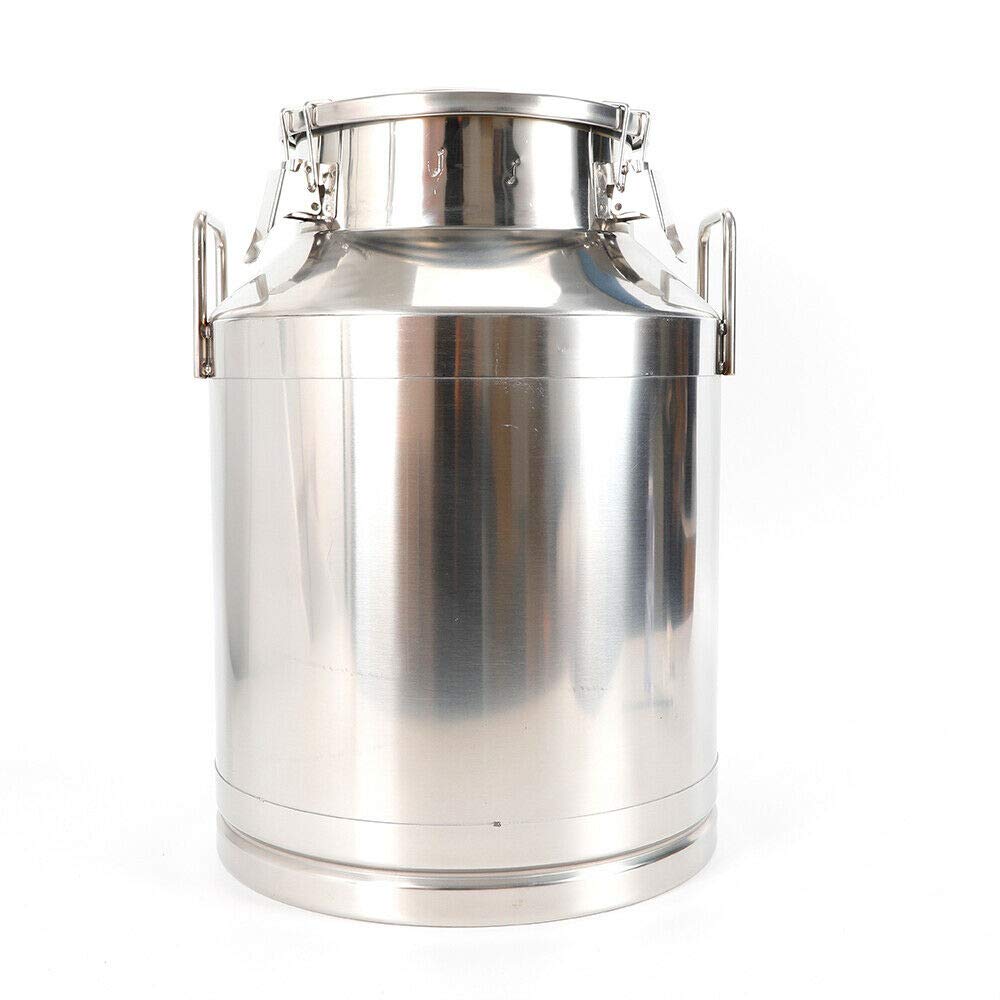 Premium 50L (13.25 Gallon) Stainless Steel Milk Can - Heavy Duty Water Bucket & Wine Storage Container with Airtight Sealed Lid - Ideal for Dairy Farms, Vineyards, Home Brewing & Bulk Liquid Transportation
