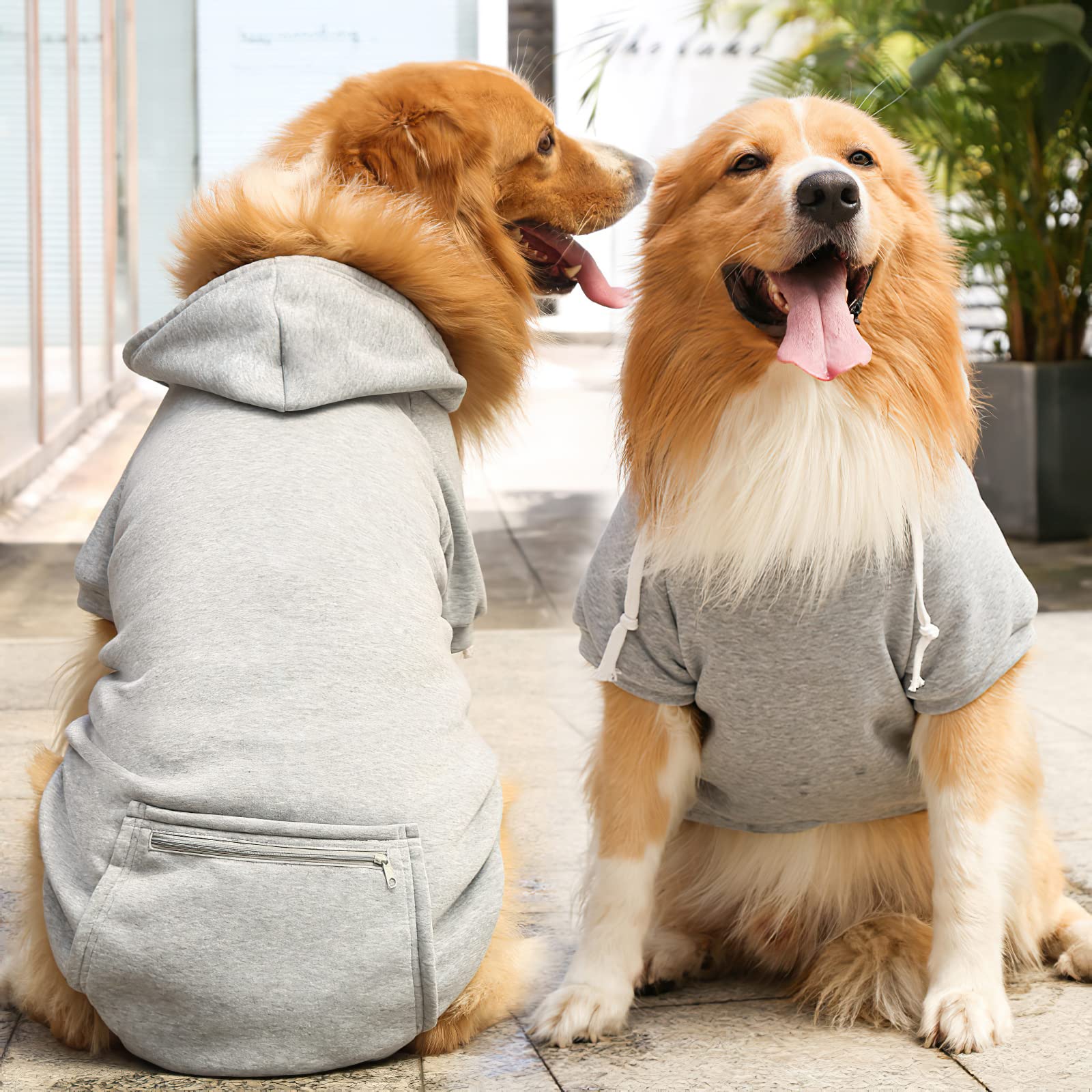 Dog Hoodie with Zipper Pocket & Drawstring - Fashionable Pet Sweater for Small Breed Dogs & Cats - Soft & Comfortable Puppy Clothes (Grey, Small) - Perfect for Outdoor Walks, Winter Wear & Pet Fashion