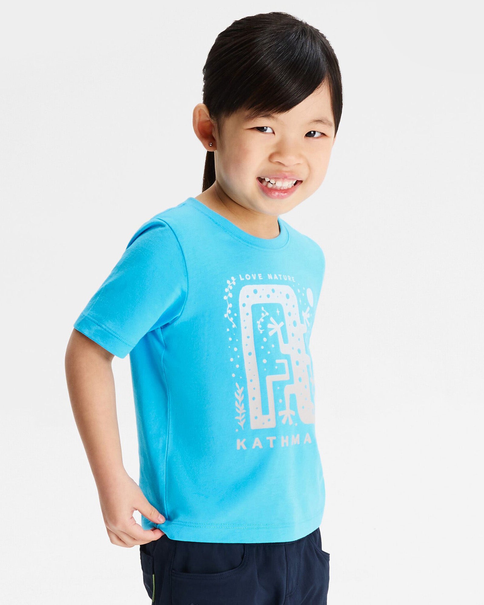 Organic Cotton Kids' Geo Skink T-Shirt - Light Sea Blue | Soft & Comfortable Tee for Boys & Girls | Perfect for Playdates, School & Outdoor Activities