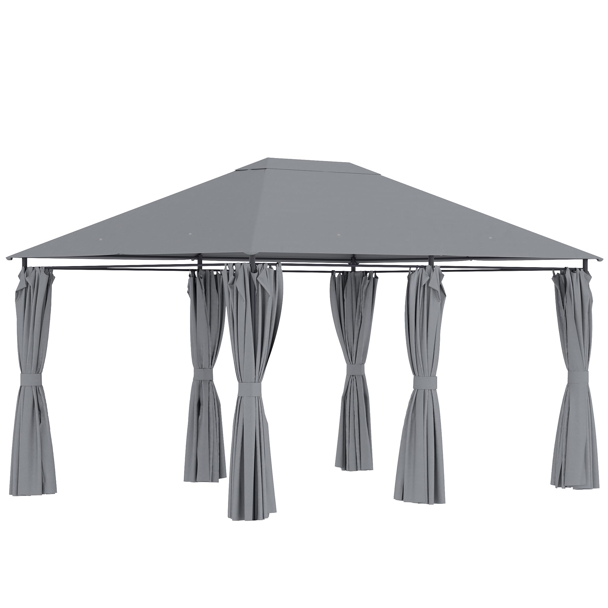 Outsunny 10' x 13' Outdoor Gazebo Canopy with 6 Removable Sidewalls, Steel Frame Patio Shelter for Garden, Backyard, Deck & Lawn - Perfect for Outdoor Dining, Parties & Shade (Gray)