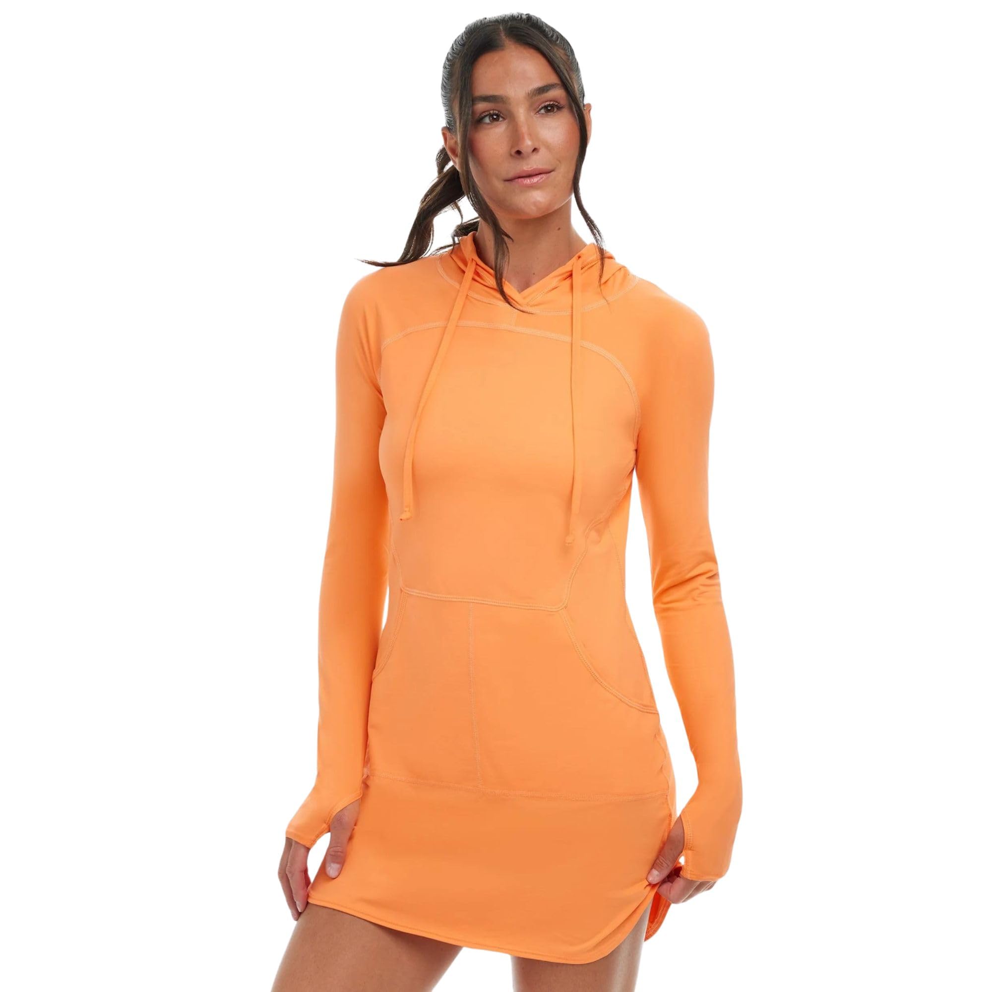 Women's UPF 50+ Sun Protection Hoodie Dress - Lightweight Quick-Dry Activewear for Running, Yoga & Outdoor Sports