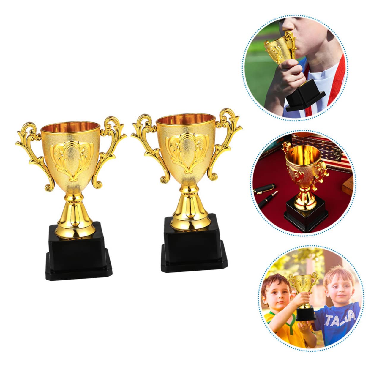 BESPORTBLE 10-Piece Plastic Reusable Trophy Reward Set - Kids Achievement Awards for Sports, School & Playtime | Perfect for Birthday Parties, Classroom Prizes & Motivational Gifts